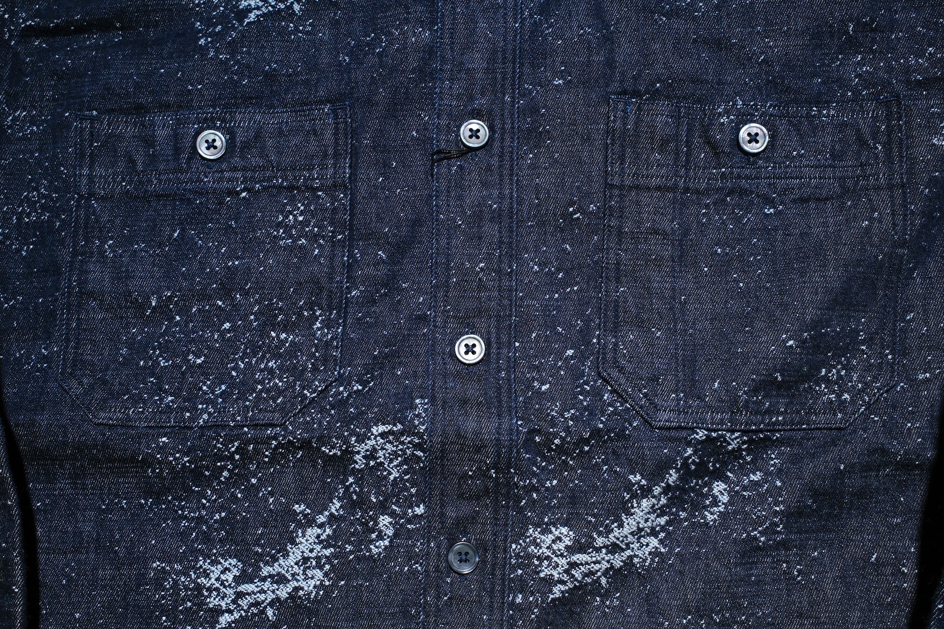 Momotaro 12oz Indigo Dyed “Ocean of Indigo” Jacquard Denim Workshirt