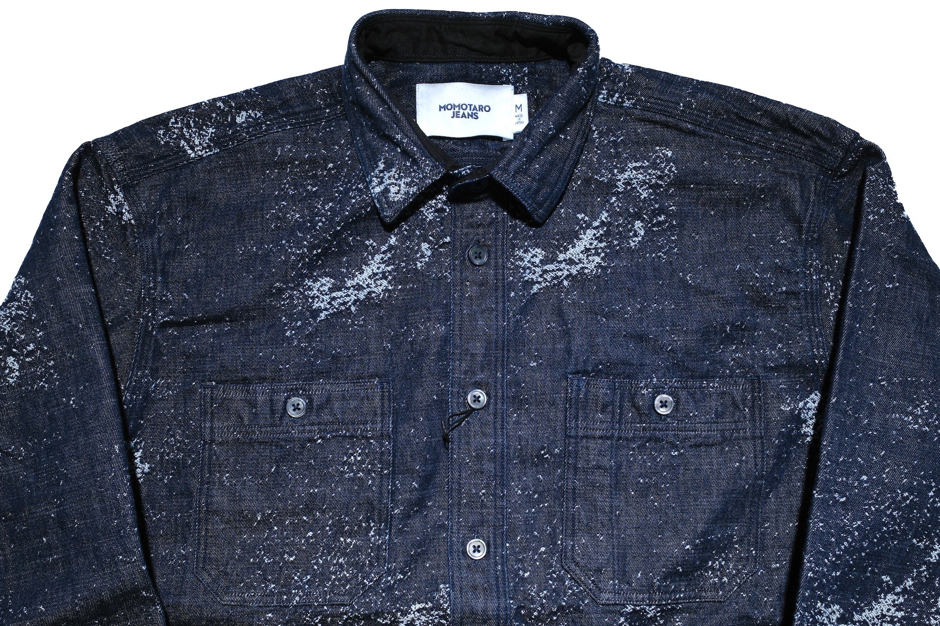 Momotaro 12oz Indigo Dyed “Ocean of Indigo” Jacquard Denim Workshirt
