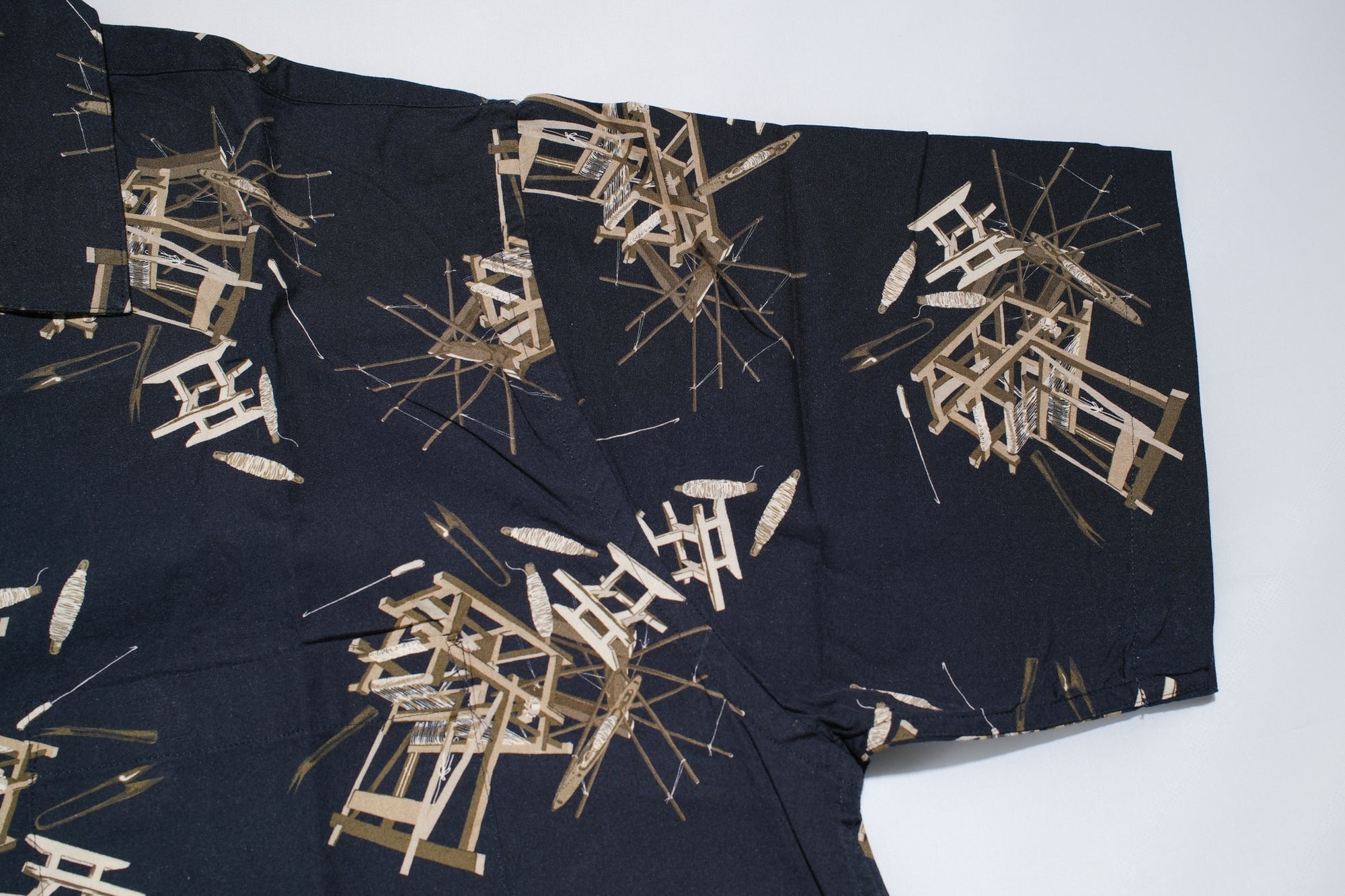 MOMOTARO JEANS “Beauty of Shuttle Loom” S/S Aloha Shirt (Black)