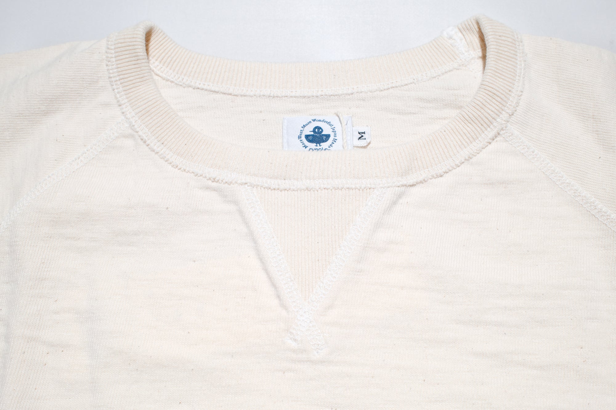 Omoto Denim 12oz “Neppy Textured” S/S Raglan Sweat Tee (Natural)