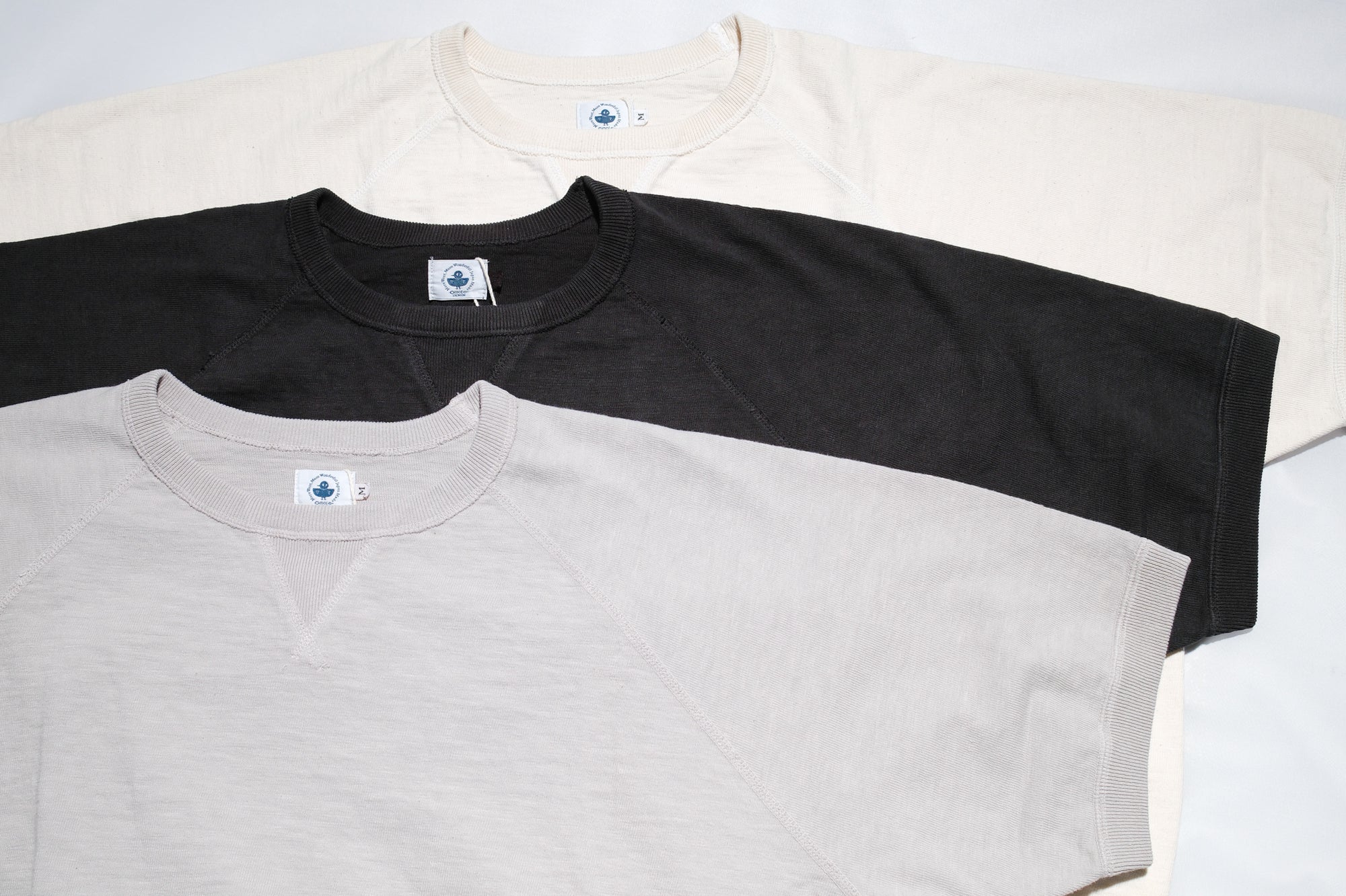 Omoto Denim 12oz “Neppy Textured” S/S Raglan Sweat Tee (Charcoal Black)