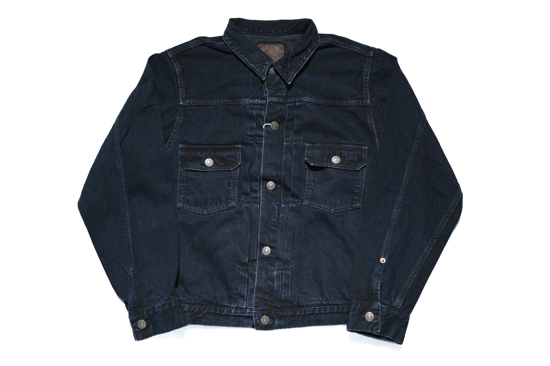 Omoto Denim 13.5oz  “Charcoal Overdyed” Modified Type 2 Denim Jacket