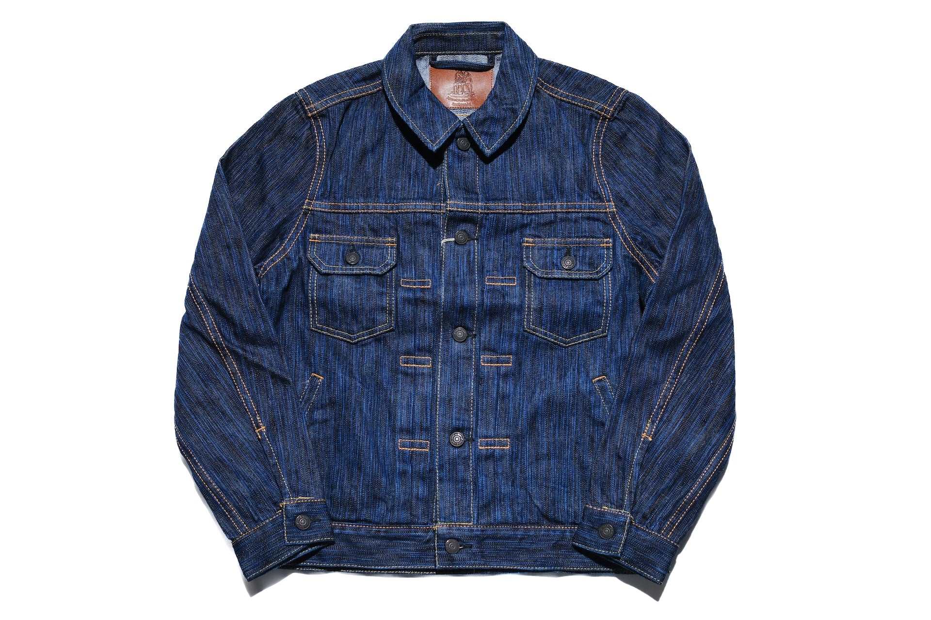 Pure Blue Japan 14.5oz Indigo Dyed “Waterfall” Type 2 Denim Jacket (Midnight)