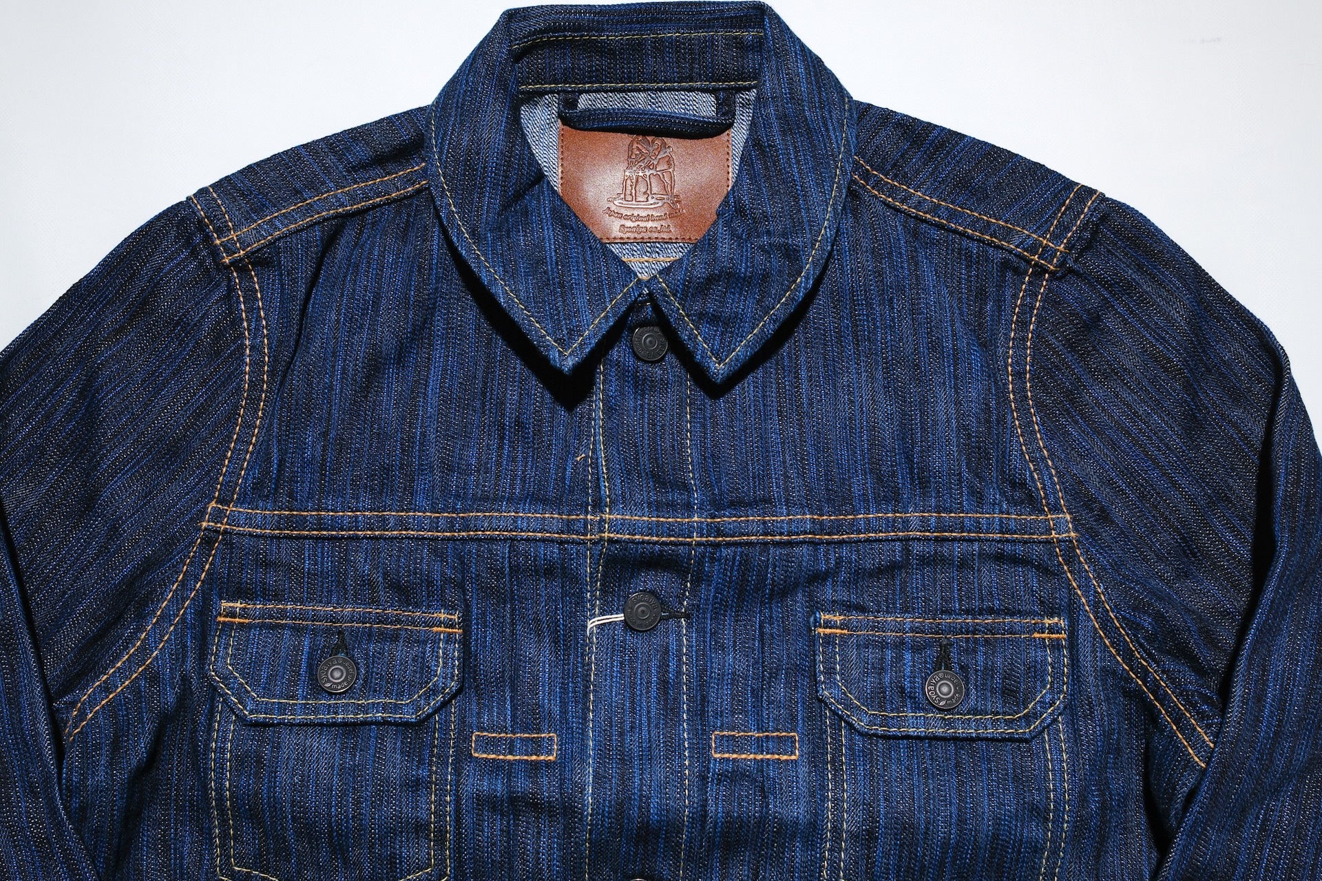 Pure Blue Japan 14.5oz Indigo Dyed “Waterfall” Type 2 Denim Jacket (Midnight)