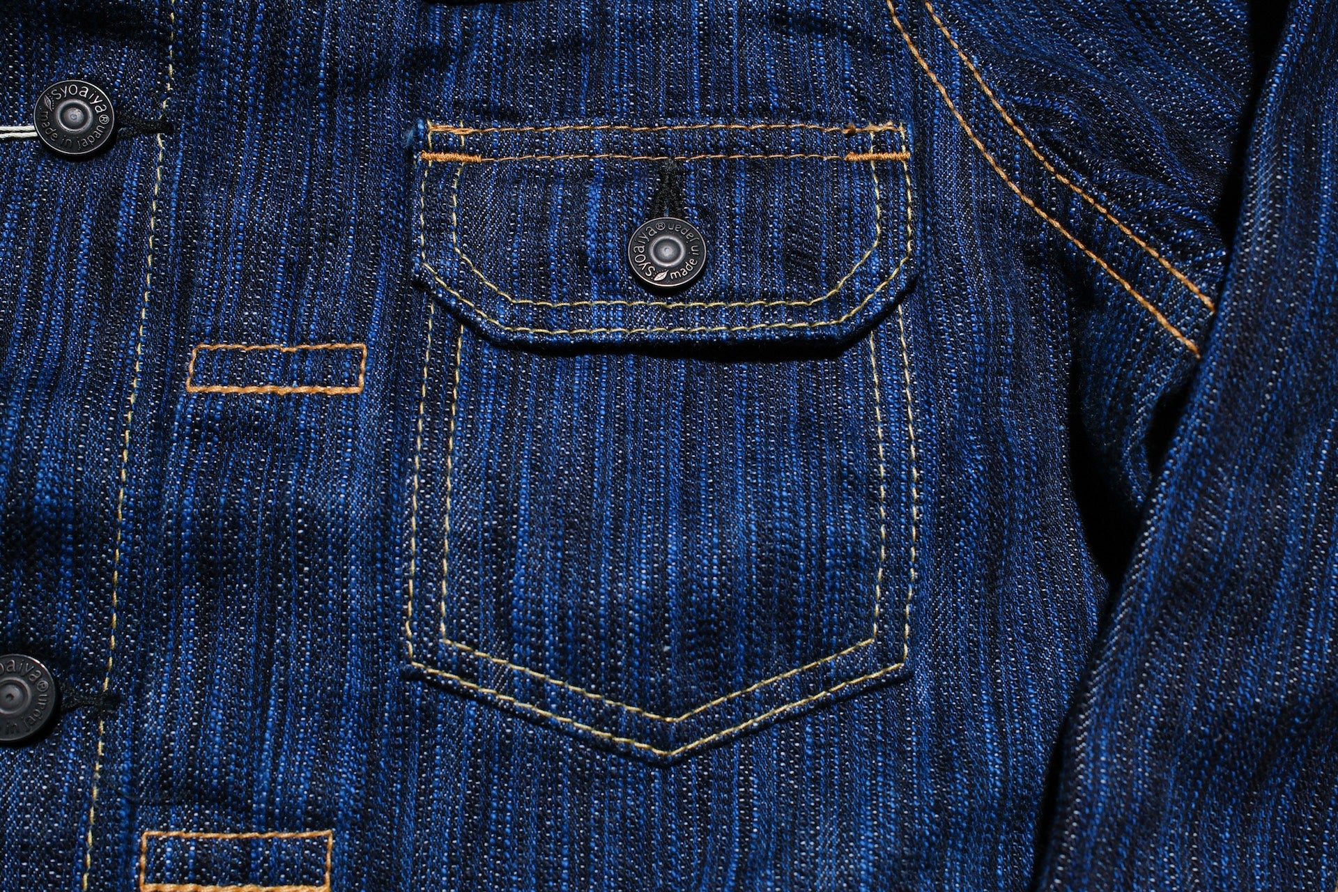 Pure Blue Japan 14.5oz Indigo Dyed “Waterfall” Type 2 Denim Jacket (Midnight)