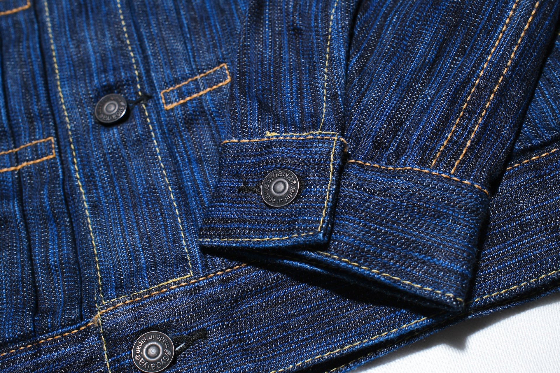 Pure Blue Japan 14.5oz Indigo Dyed “Waterfall” Type 2 Denim Jacket (Midnight)