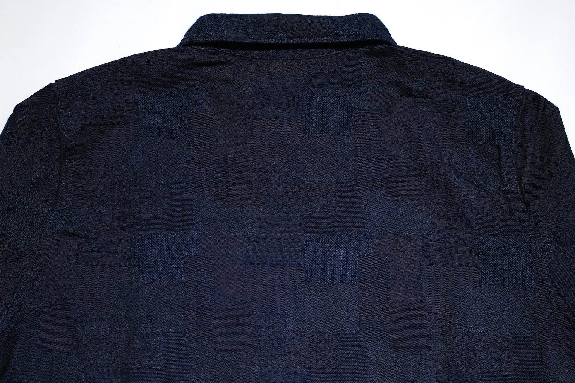 Pure Blue Japan 9oz “Boro Style” Jacquard Oxford Shirt (Grand Indigo)