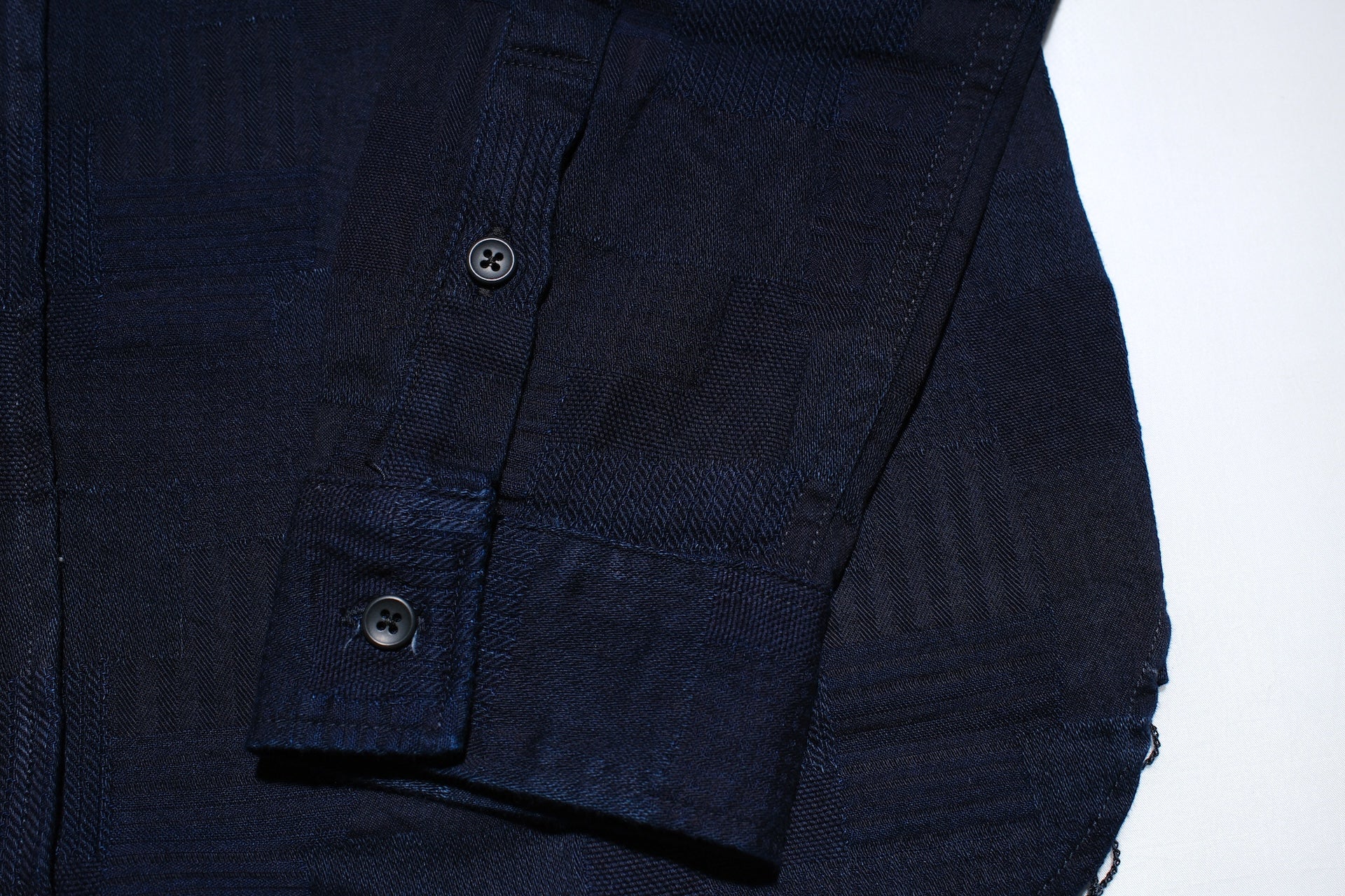 Pure Blue Japan 9oz “Boro Style” Jacquard Oxford Shirt (Grand Indigo)