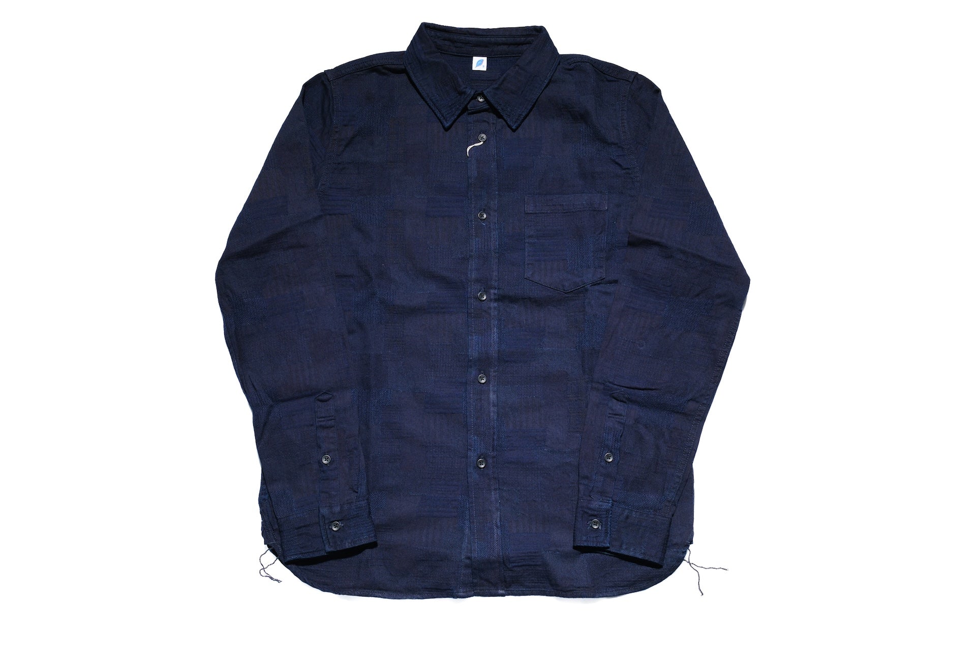 Pure Blue Japan 9oz “Boro Style” Jacquard Oxford Shirt (Grand Indigo)
