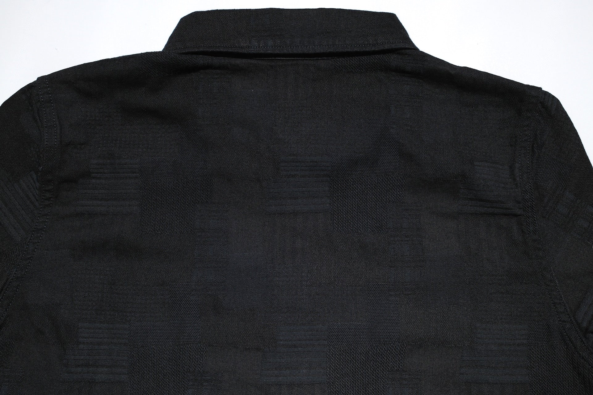 Pure Blue Japan 9oz “Boro Style” Jacquard Oxford Shirt (Solid Black)
