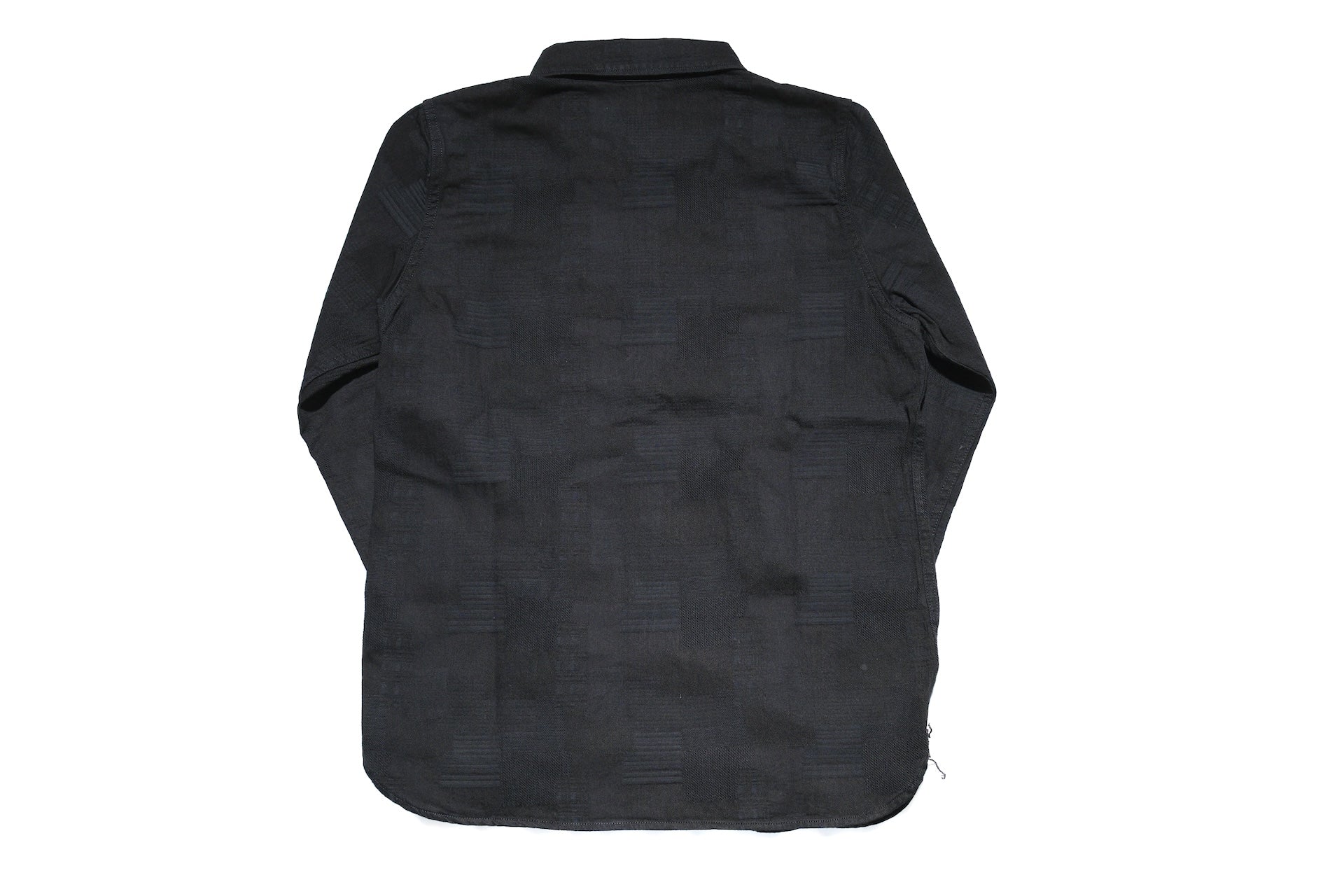 Pure Blue Japan 9oz “Boro Style” Jacquard Oxford Shirt (Solid Black)