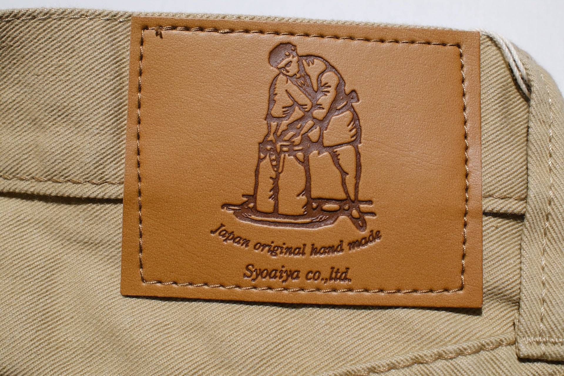 Pure Blue Japan 12oz Selvedge Chino Trousers (Beige)