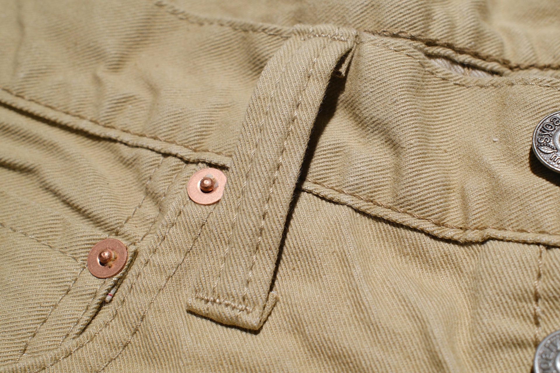 Pure Blue Japan 12oz Selvedge Chino Trousers (Beige)