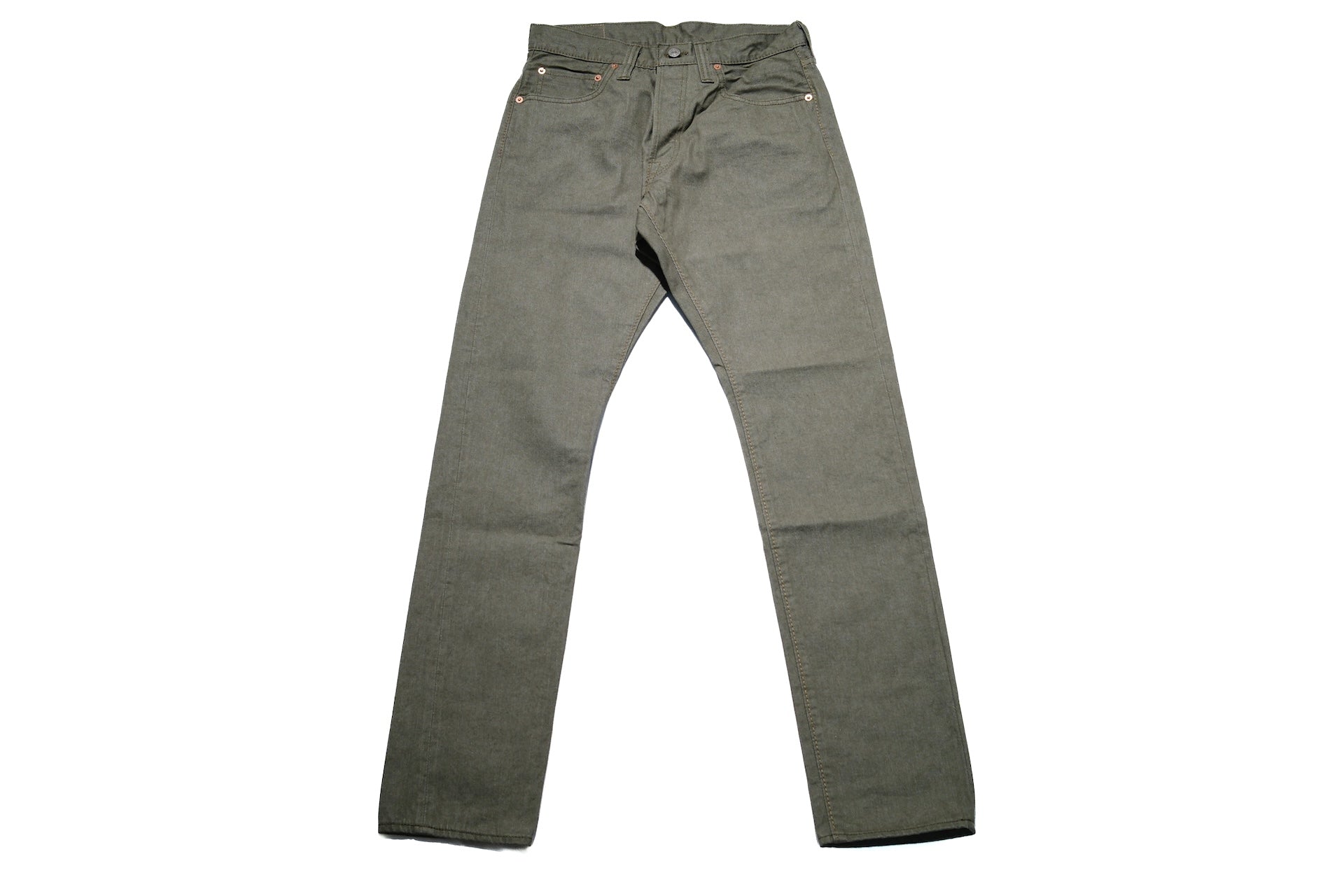 Pure Blue Japan 12oz Selvedge Chino Trousers (Olive)