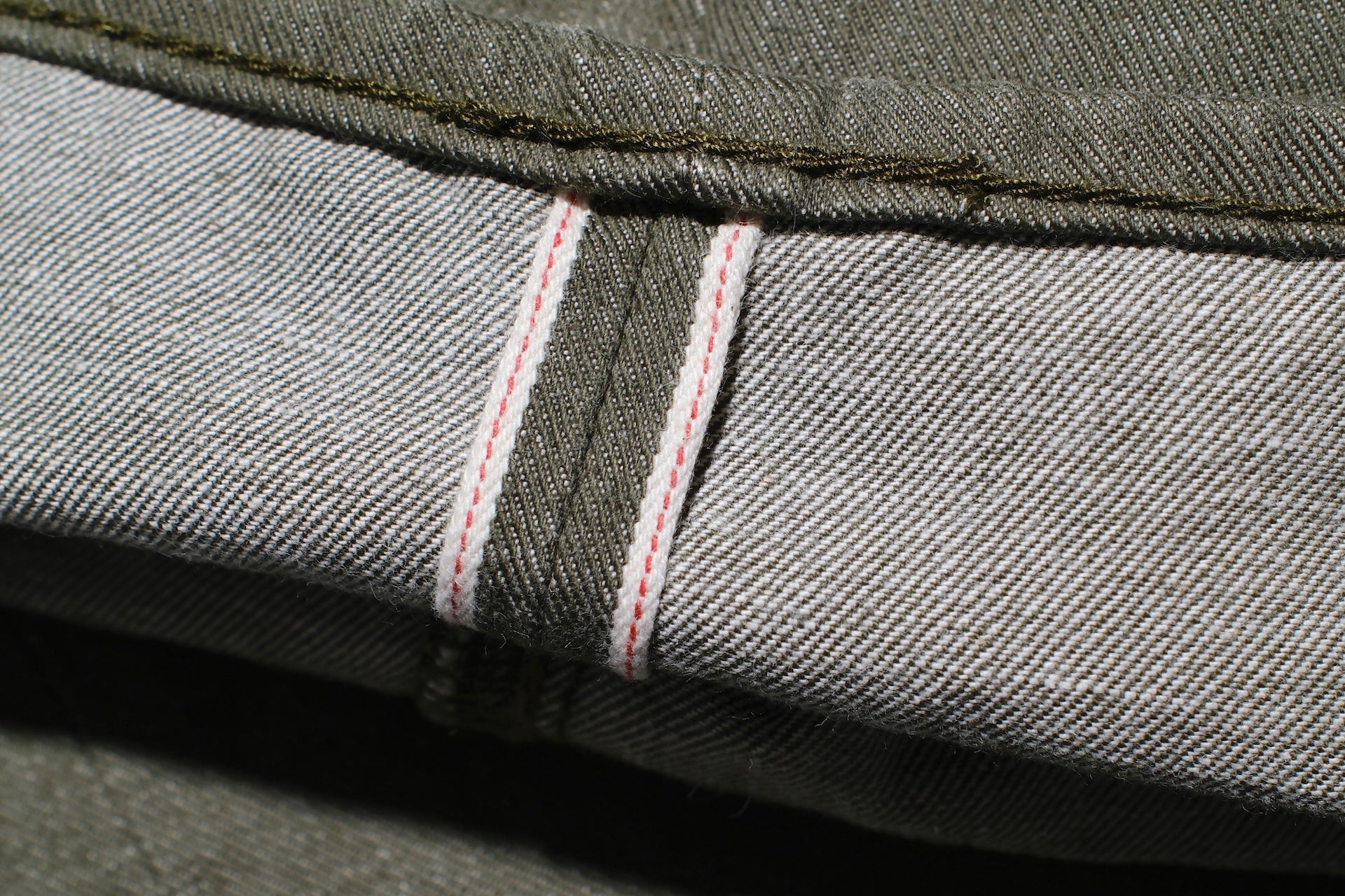 Pure Blue Japan 12oz Selvedge Chino Trousers (Olive)
