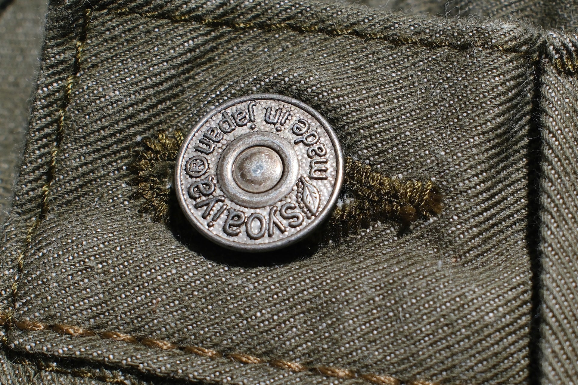 Pure Blue Japan 12oz Selvedge Chino Trousers (Olive)