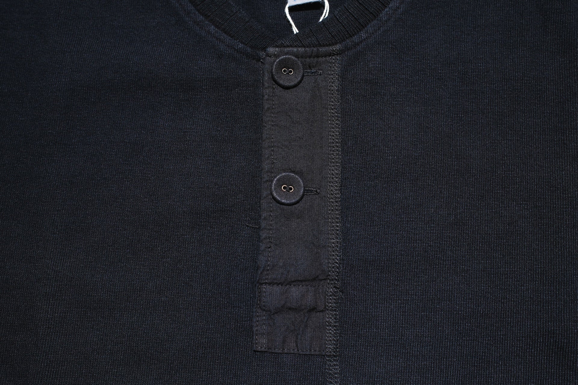 Pure Blue Japan 11oz Heavyweight “Henley Style” Sweater (Black Overdyed)