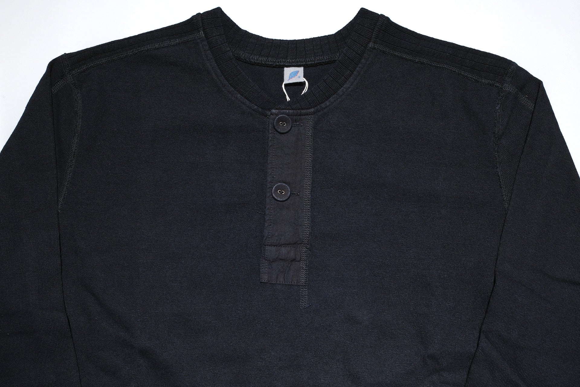 Pure Blue Japan 11oz Heavyweight “Henley Style” Sweater (Black Overdyed)