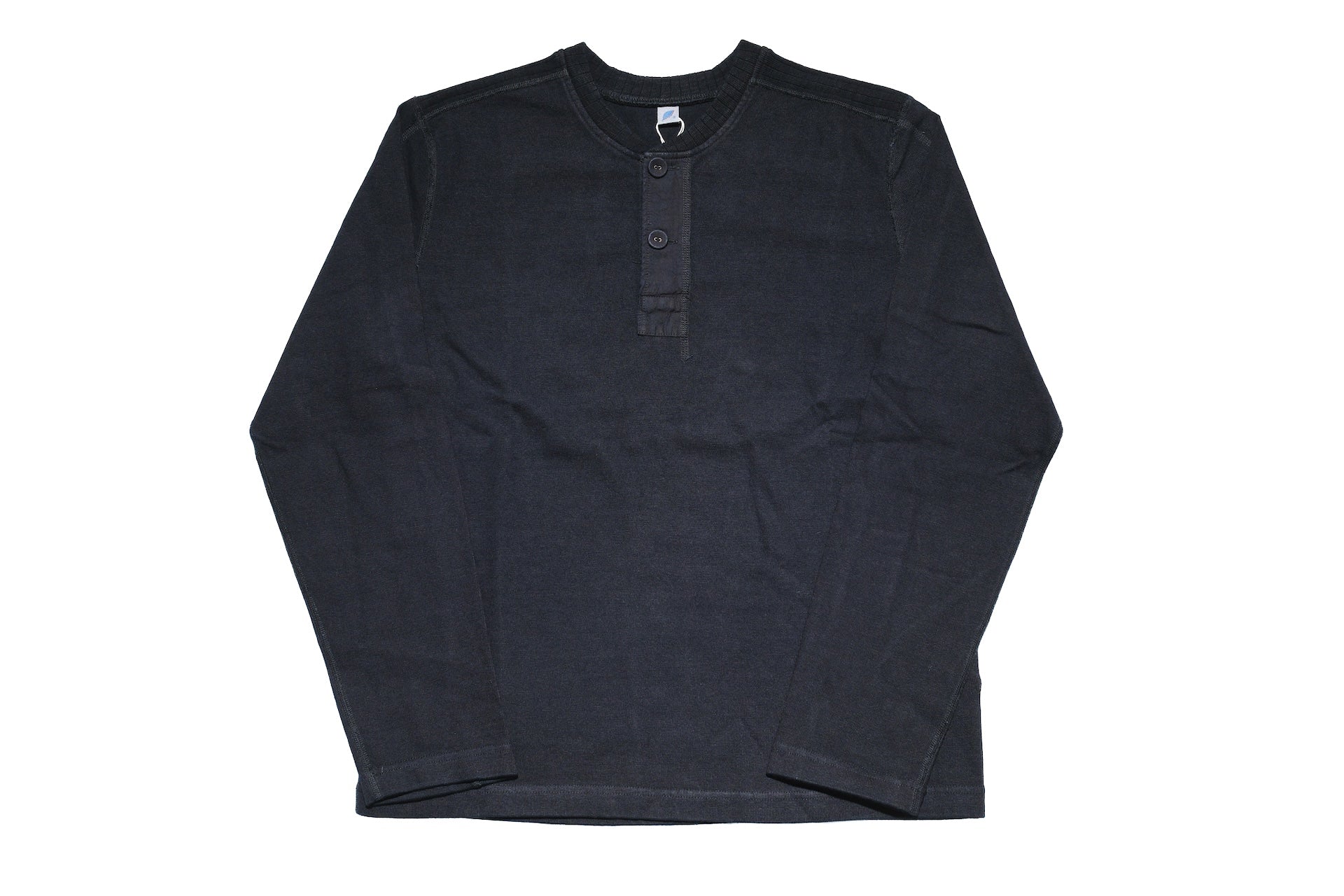 Pure Blue Japan 11oz Heavyweight “Henley Style” Sweater (Black Overdyed)