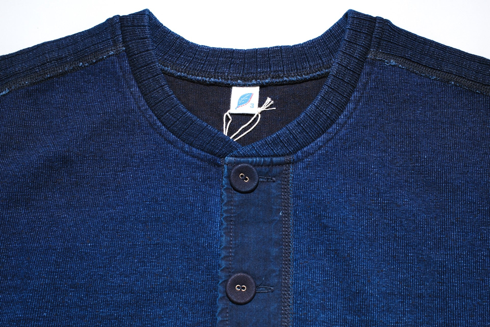 Pure Blue Japan 11oz Heavyweight “Henley Style” Sweater (Grand Indigo)