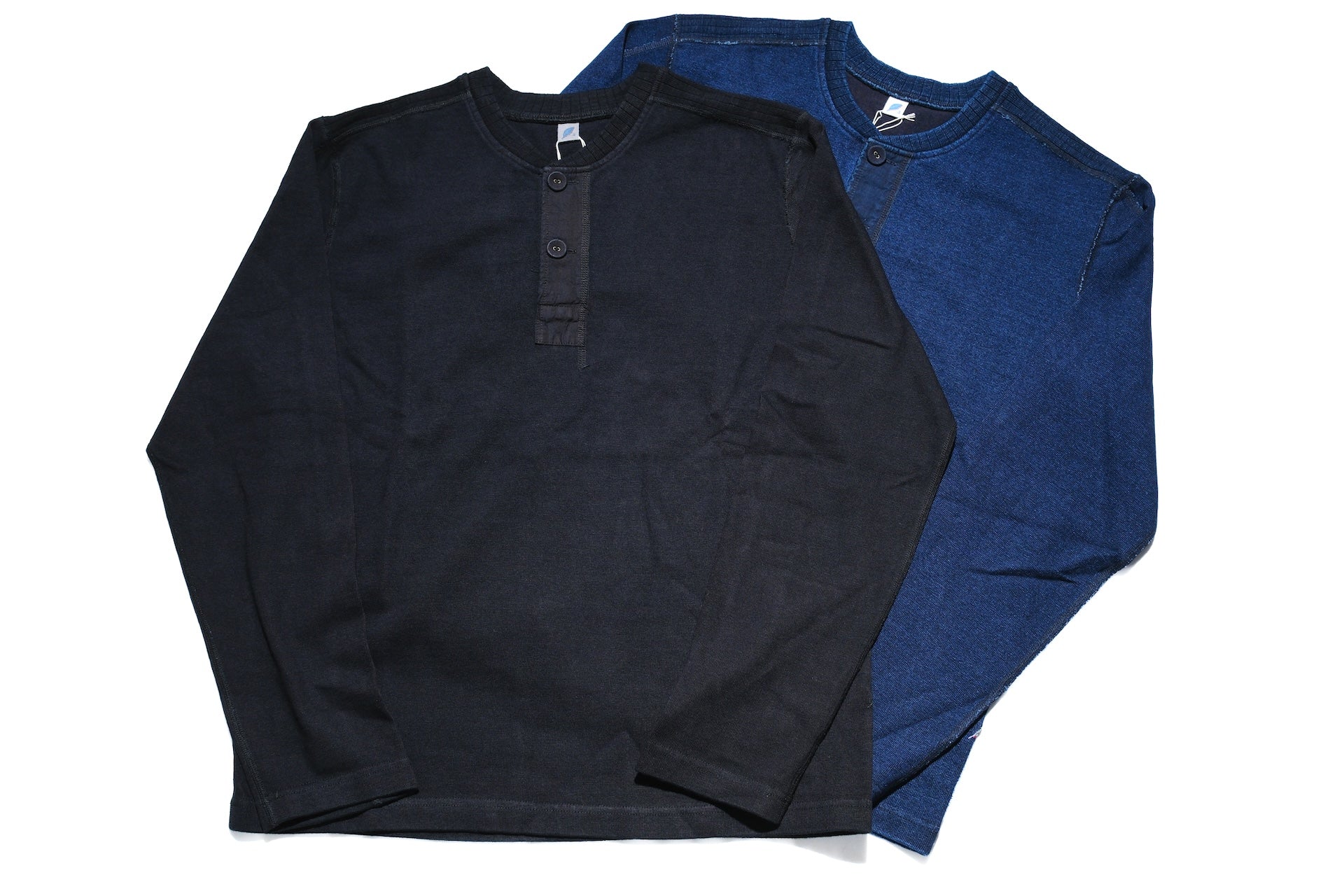 Pure Blue Japan 11oz Heavyweight “Henley Style” Sweater (Black Overdyed)