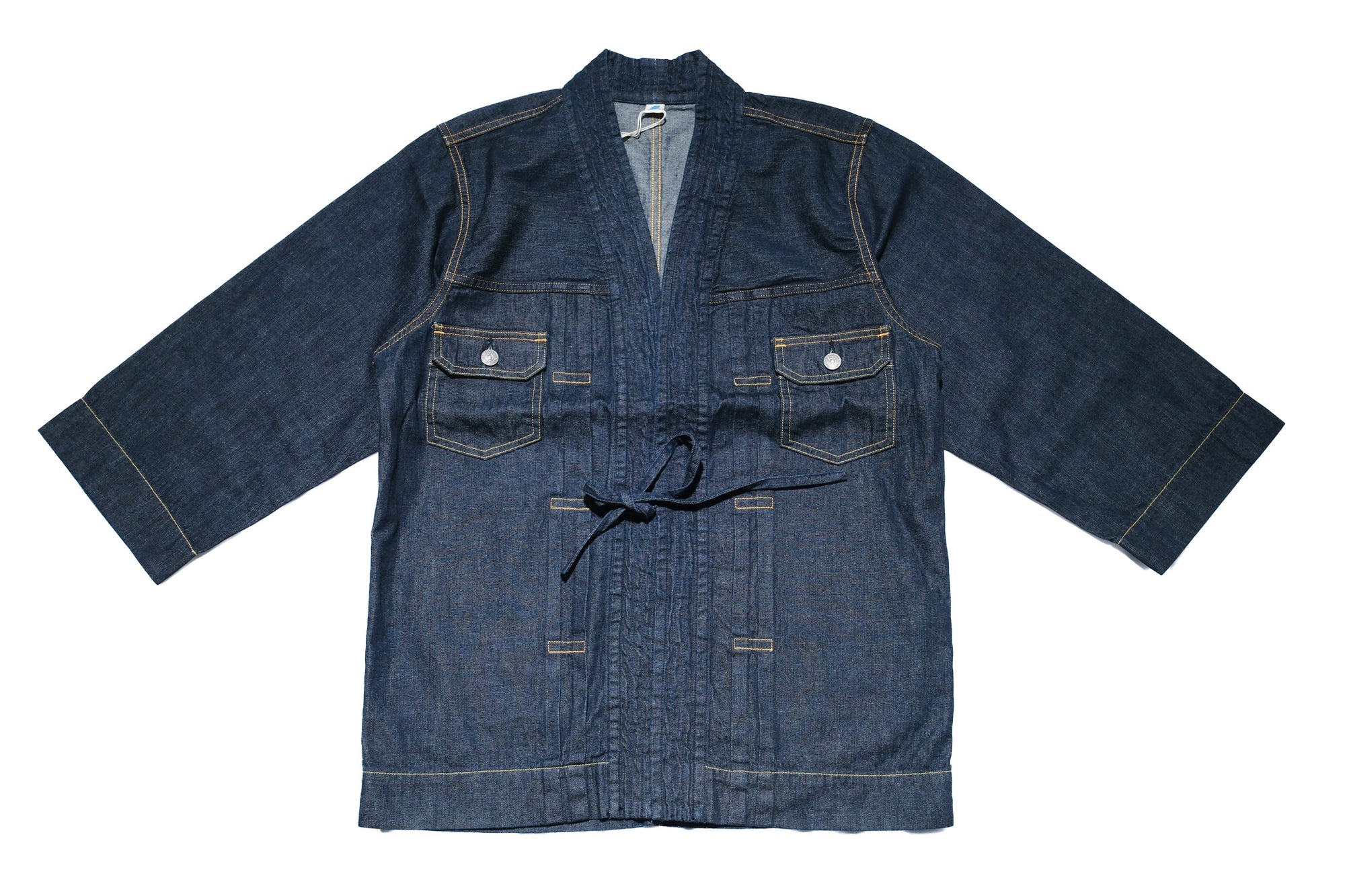 Pure Blue Japan 8oz Weapon Denim Haori Jacket (Grand Indigo)