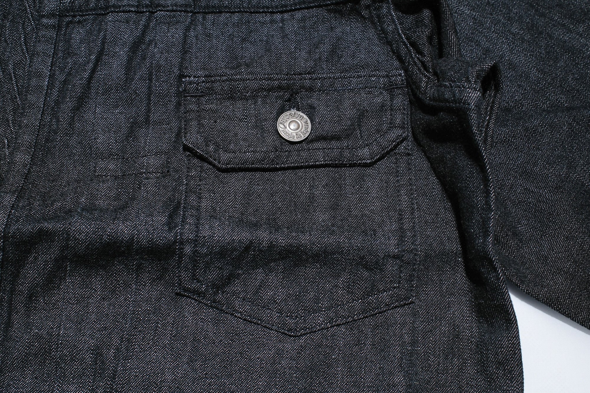 Pure Blue Japan 8oz Weapon Denim Haori Jacket (Ink Black)