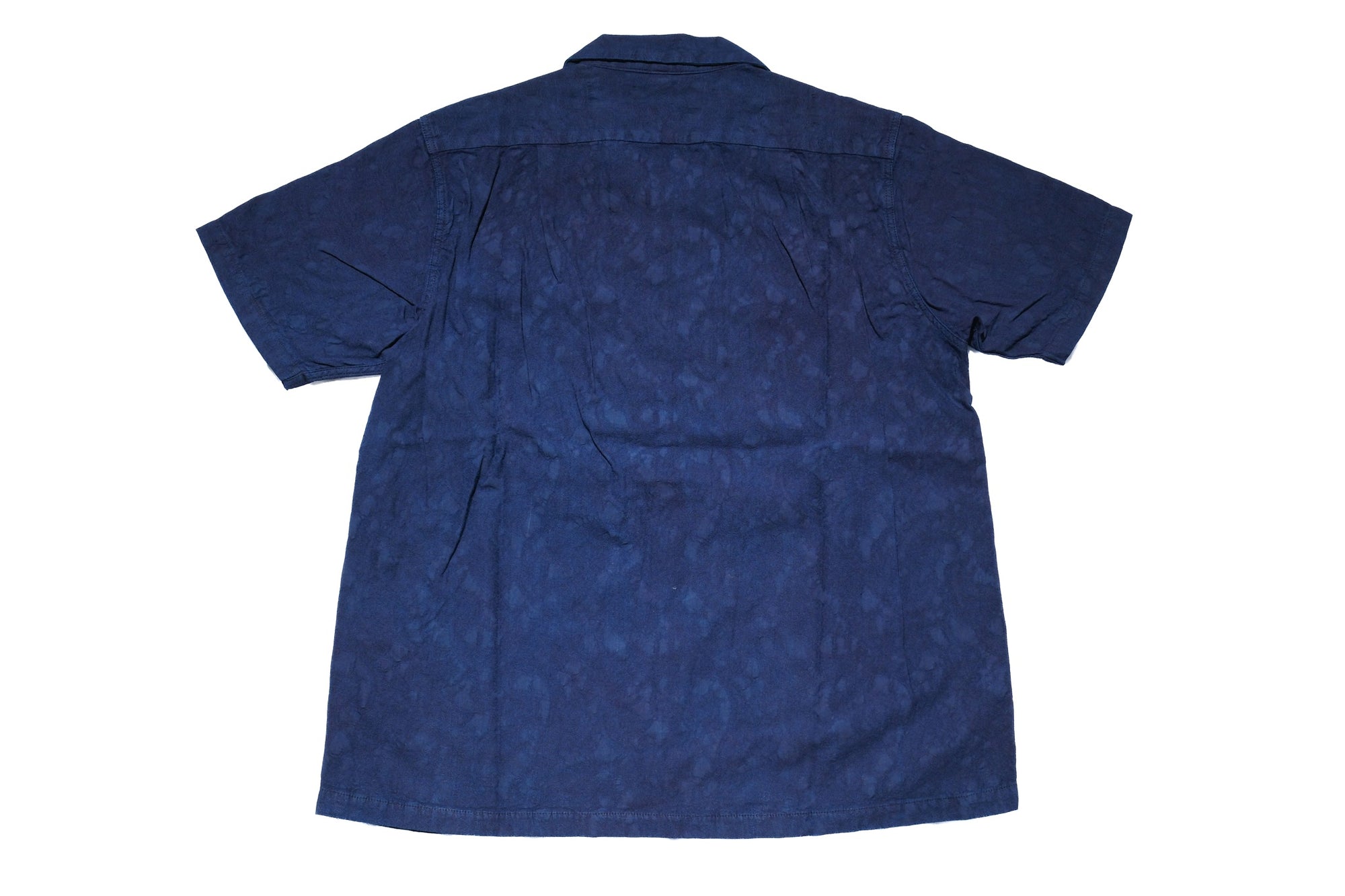 Pure Blue Japan Indigo "Paisley" S/S Open Collar Shirt
