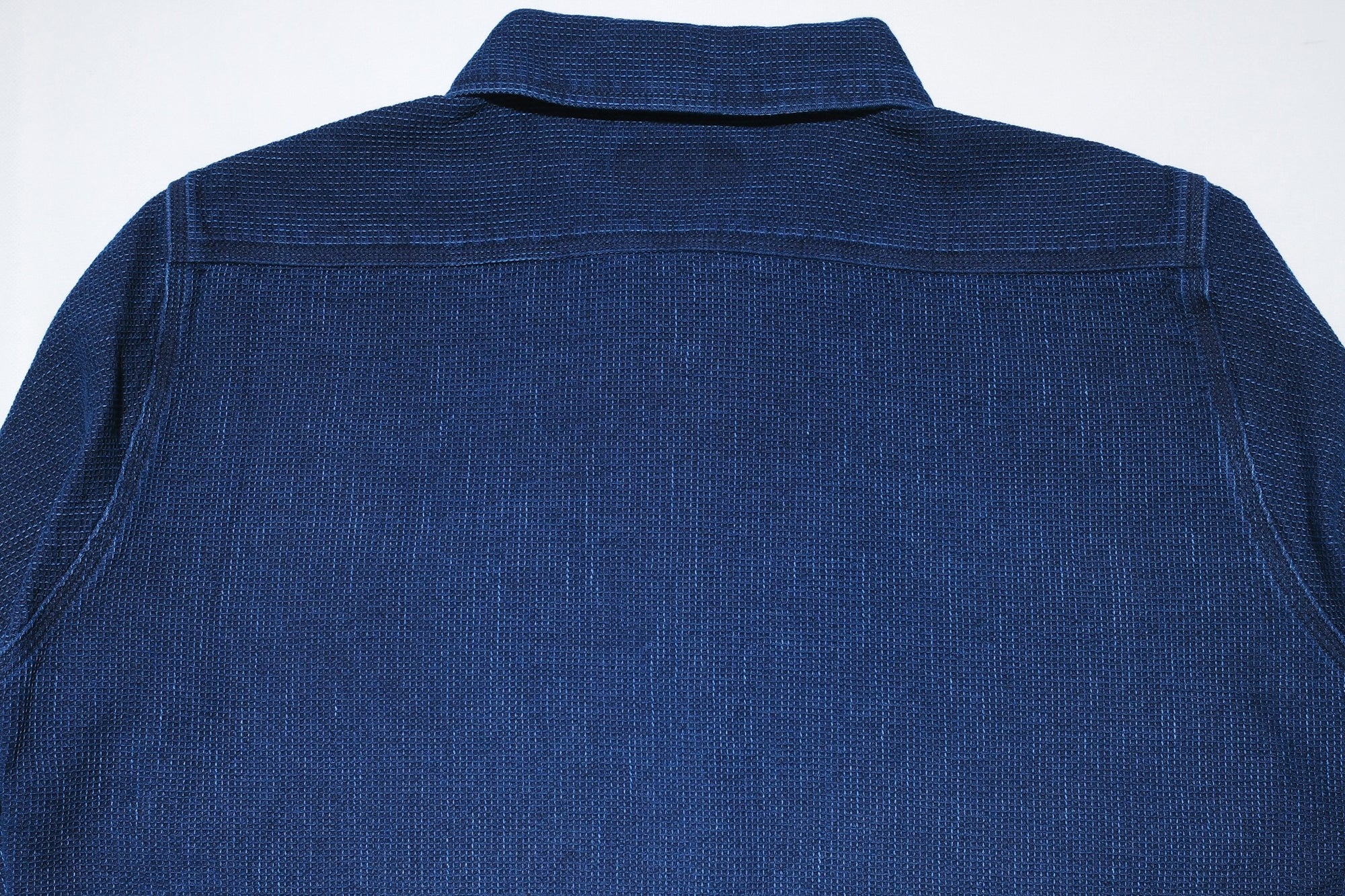 Iron Heart 5.5oz Indigo Cotton Waffle Work Shirt
