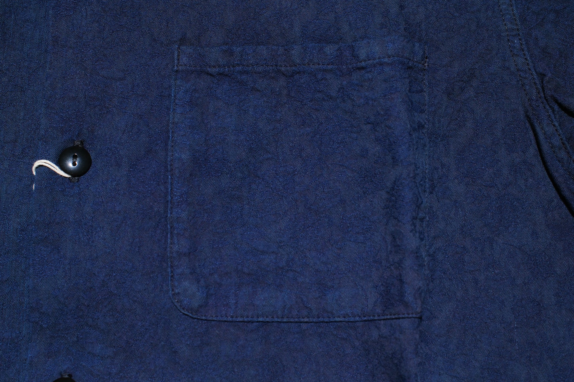 Pure Blue Japan Indigo "Flower" S/S Open Collar Shirt