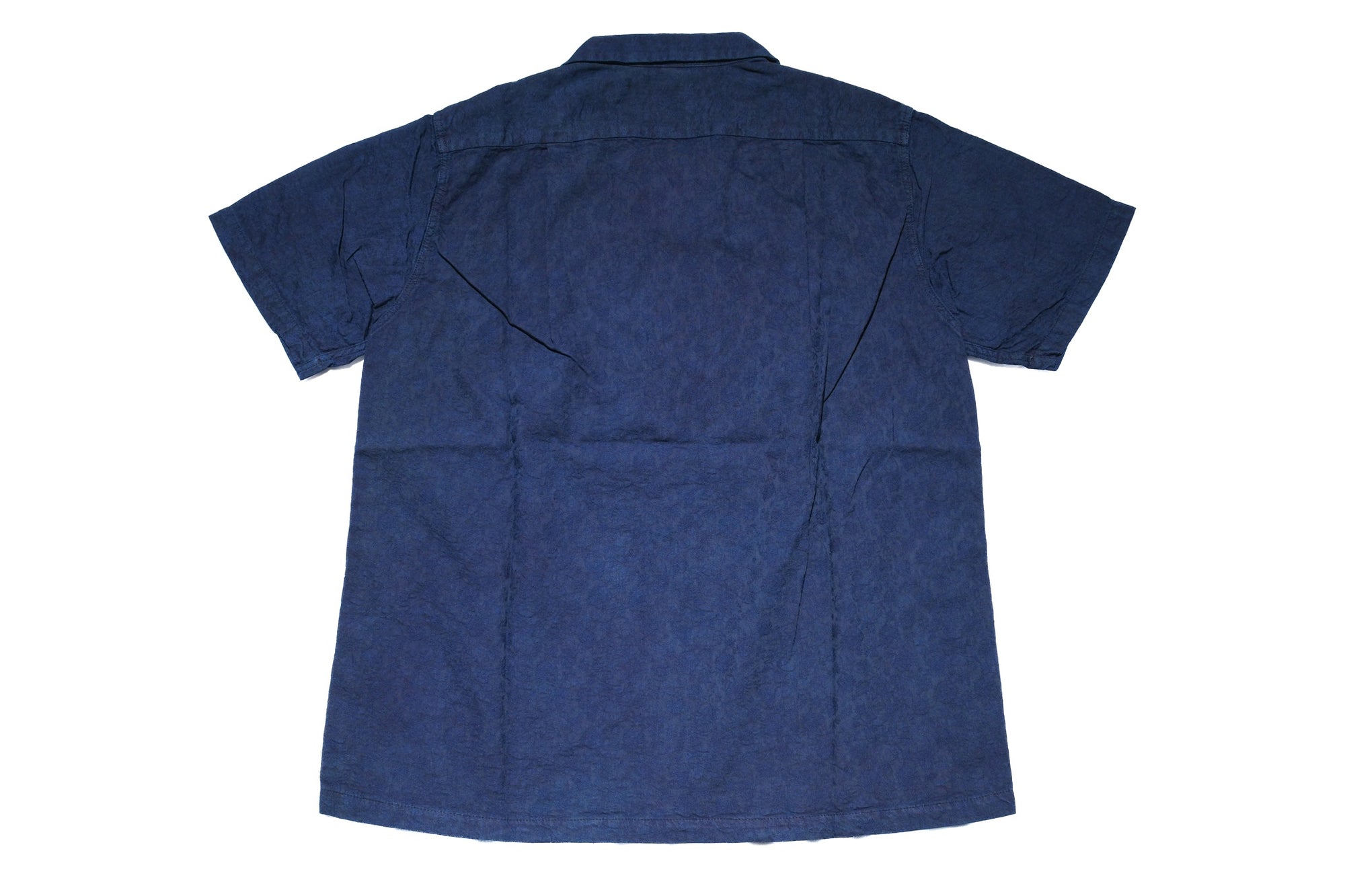 Pure Blue Japan Indigo "Flower" S/S Open Collar Shirt