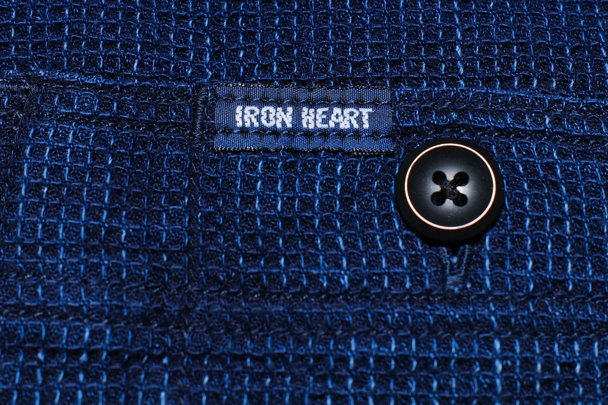 Iron Heart 5.5oz Indigo Cotton Waffle Work Shirt