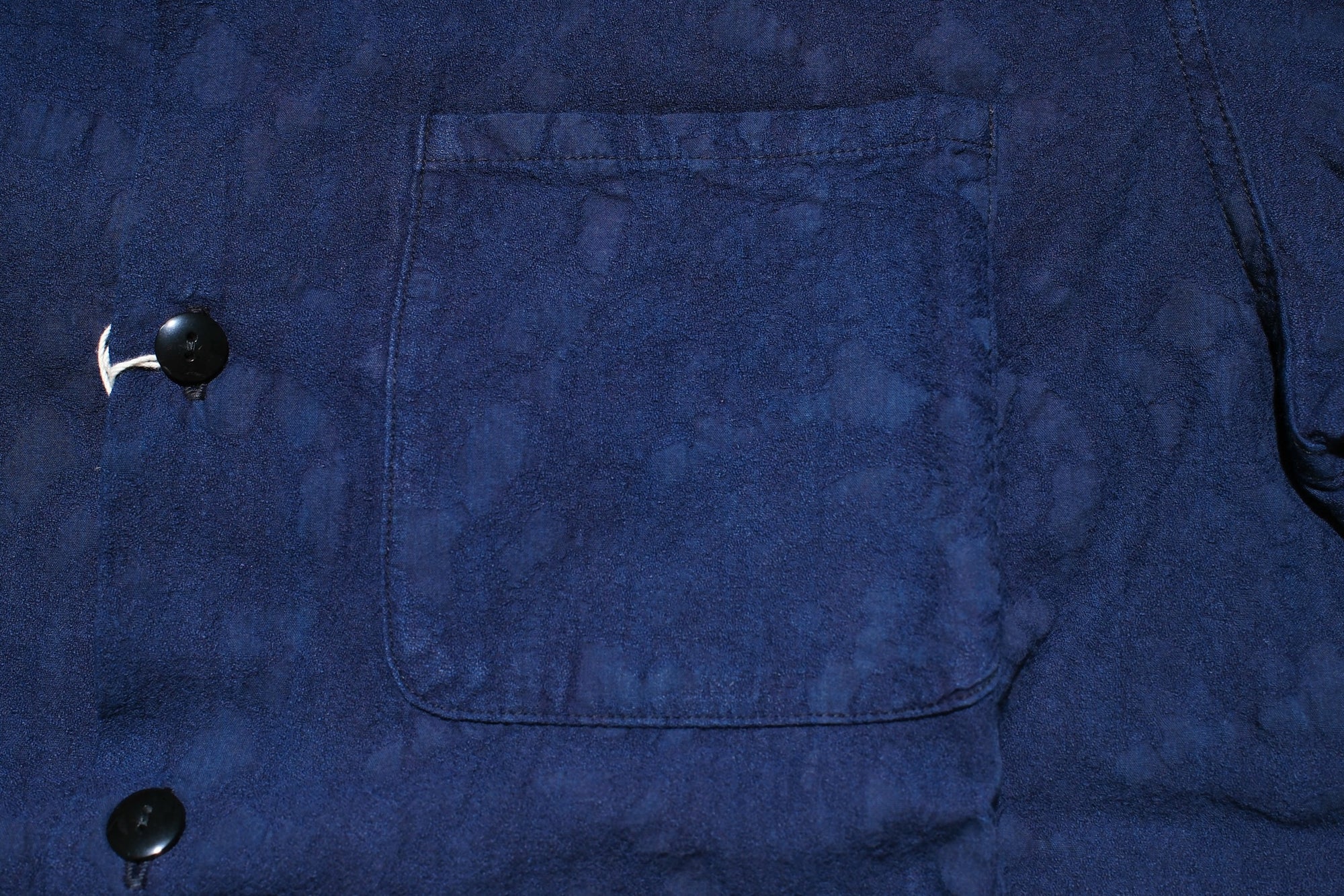 Pure Blue Japan Indigo "Paisley" S/S Open Collar Shirt