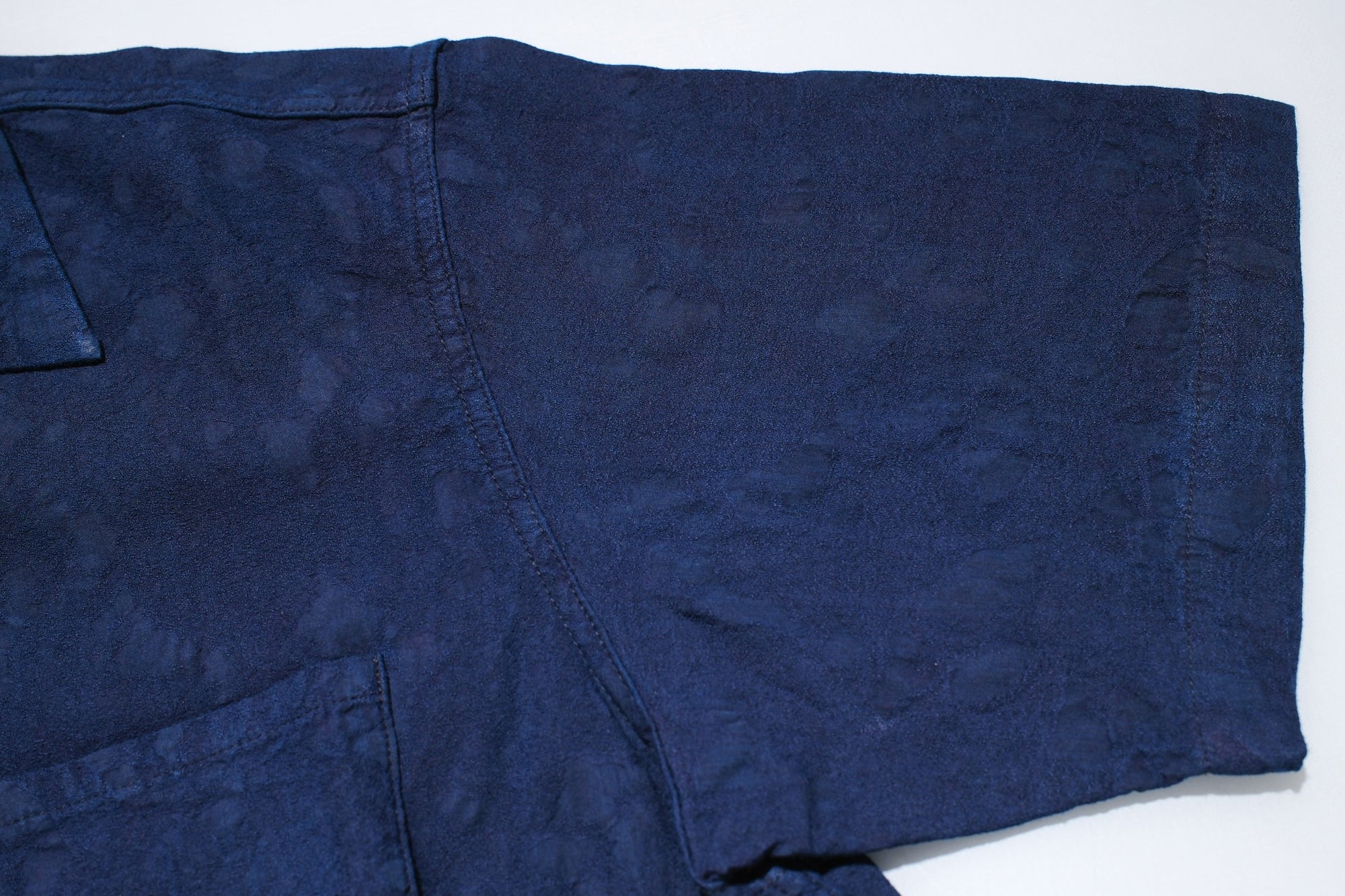 Pure Blue Japan Indigo "Paisley" S/S Open Collar Shirt