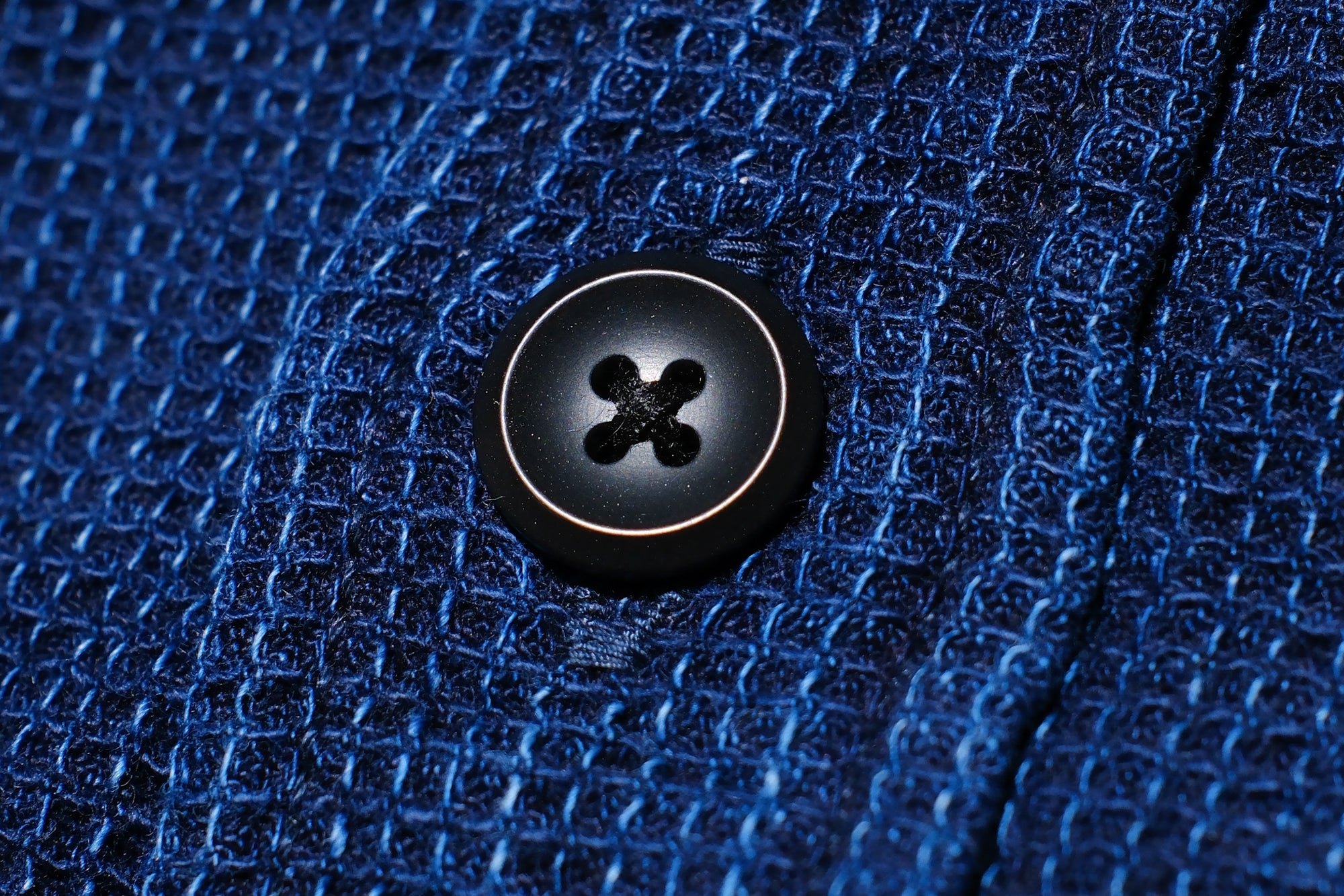 Iron Heart 5.5oz Indigo Cotton Waffle Work Shirt