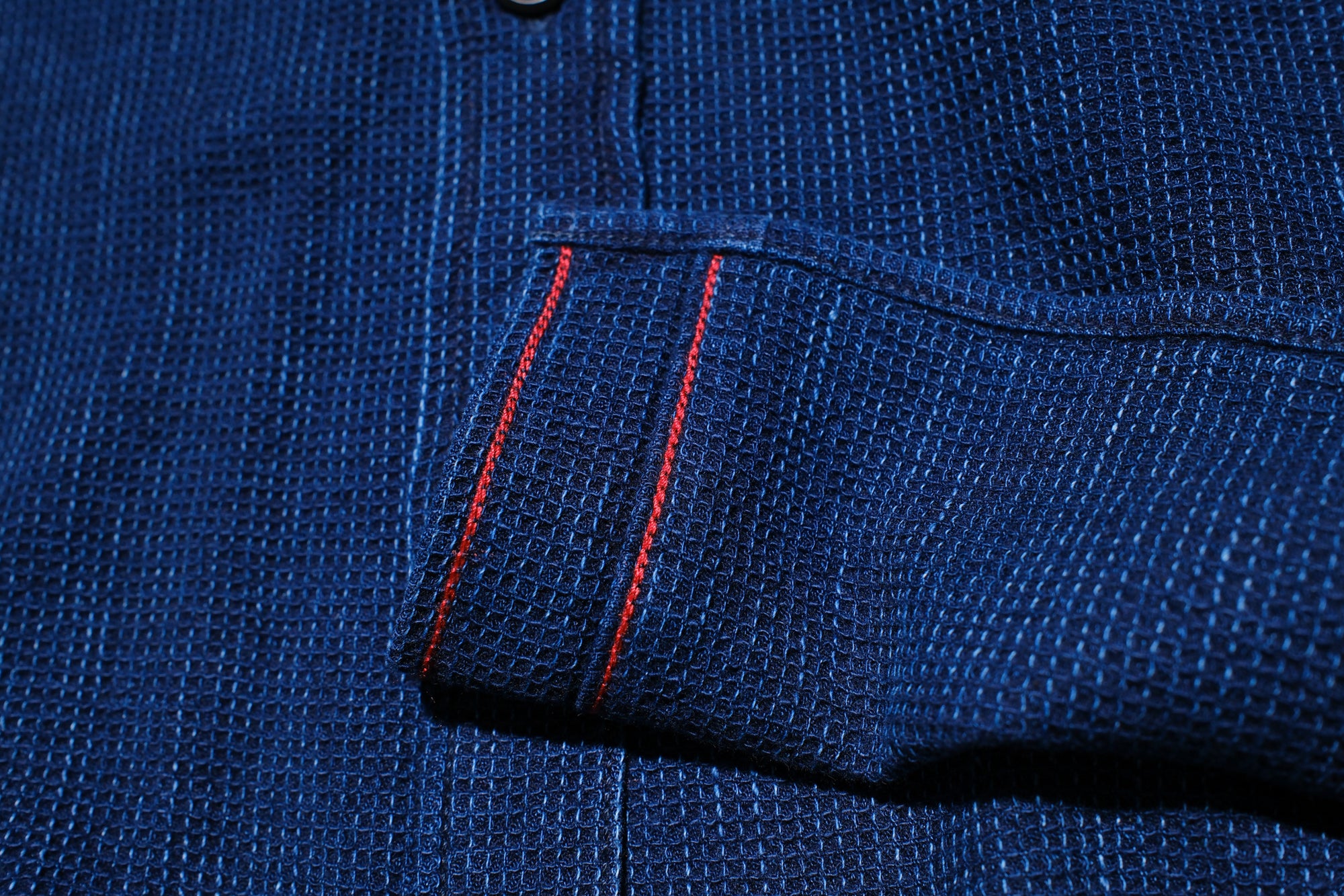 Iron Heart 5.5oz Indigo Cotton Waffle Work Shirt