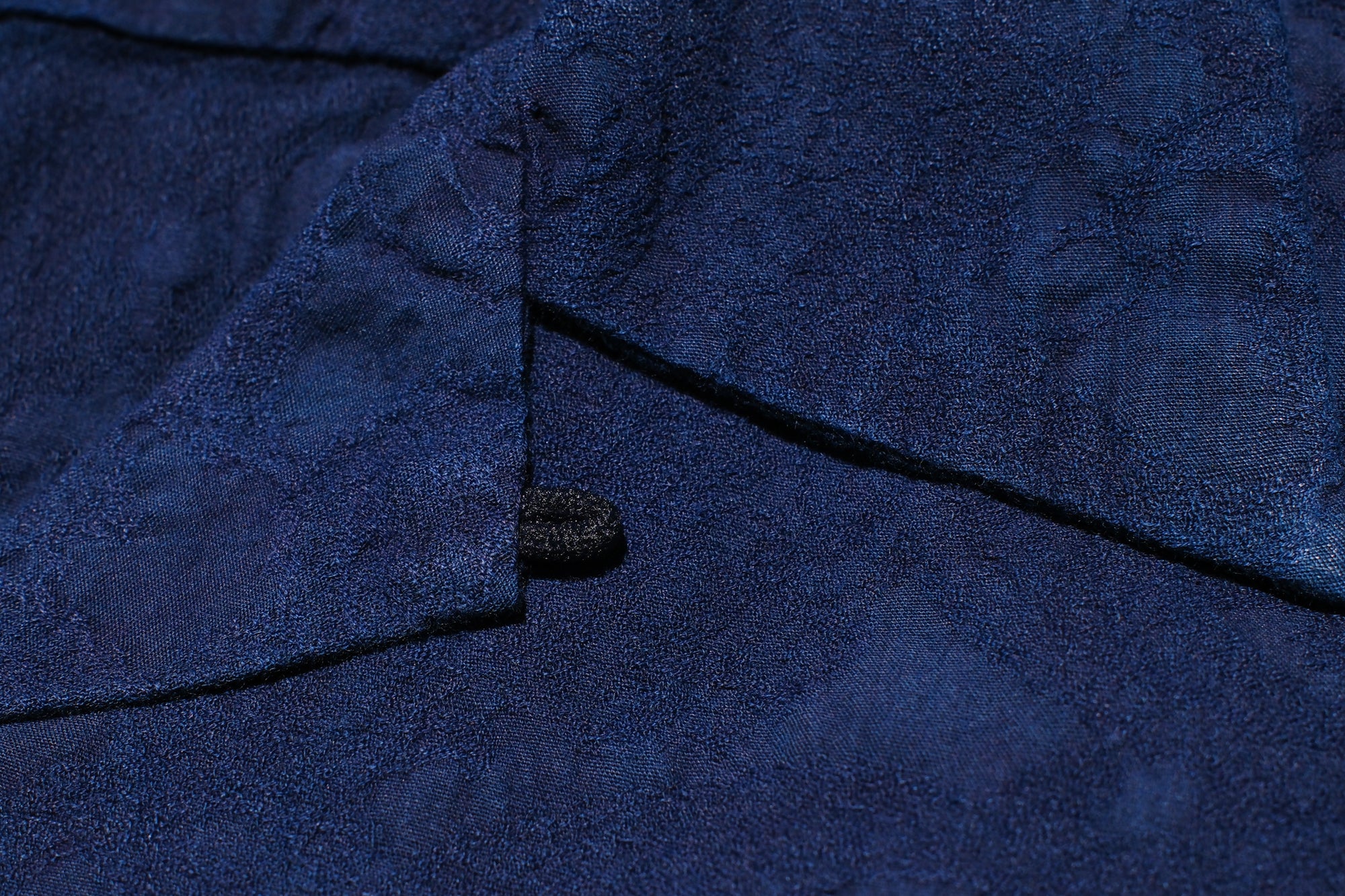 Pure Blue Japan Indigo "Paisley" S/S Open Collar Shirt
