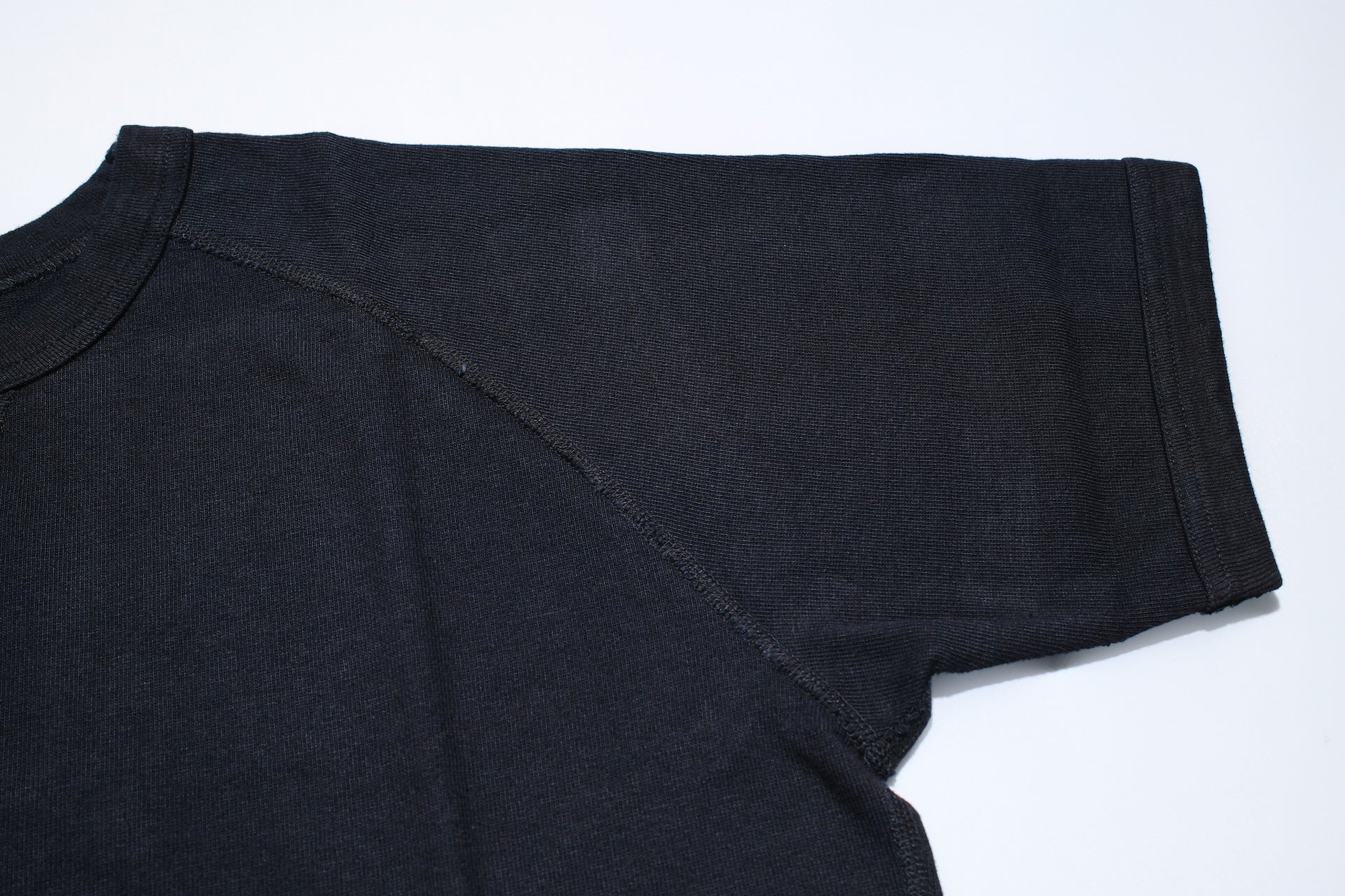 Pure Blue Japan 11oz Heavyweight “Raglan Style” S/S Tee (Black Overdyed)