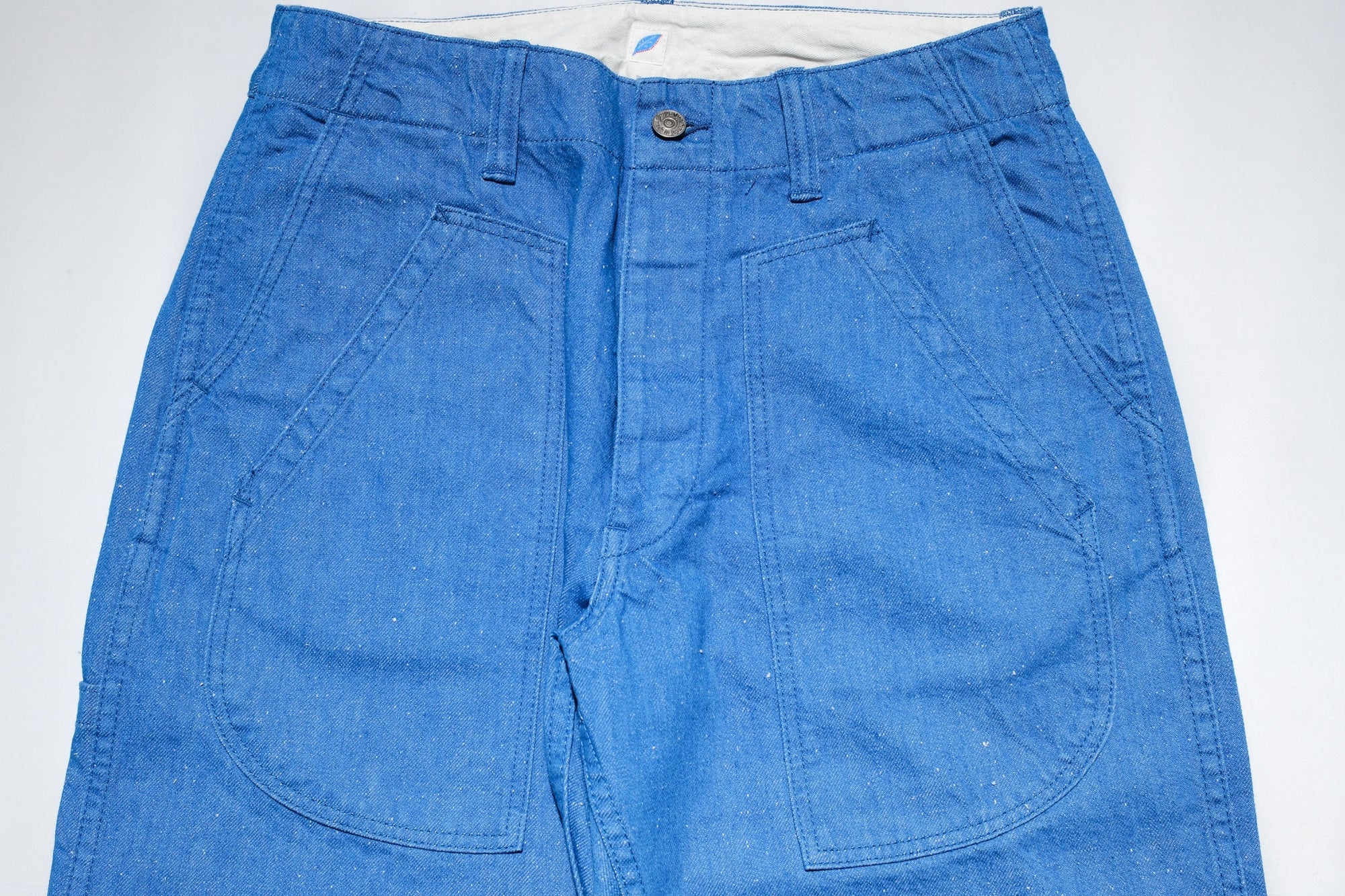 Pure Blue Japan 10oz Indigo Dyed Nep Denim Utility Work Trousers (Genuine Indigo)