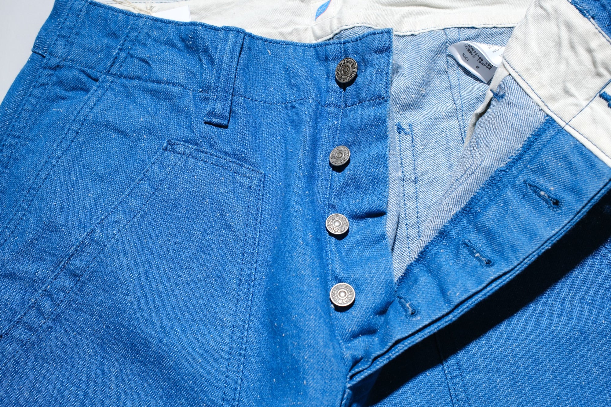 Pure Blue Japan 10oz Indigo Dyed Nep Denim Utility Work Trousers (Genuine Indigo)