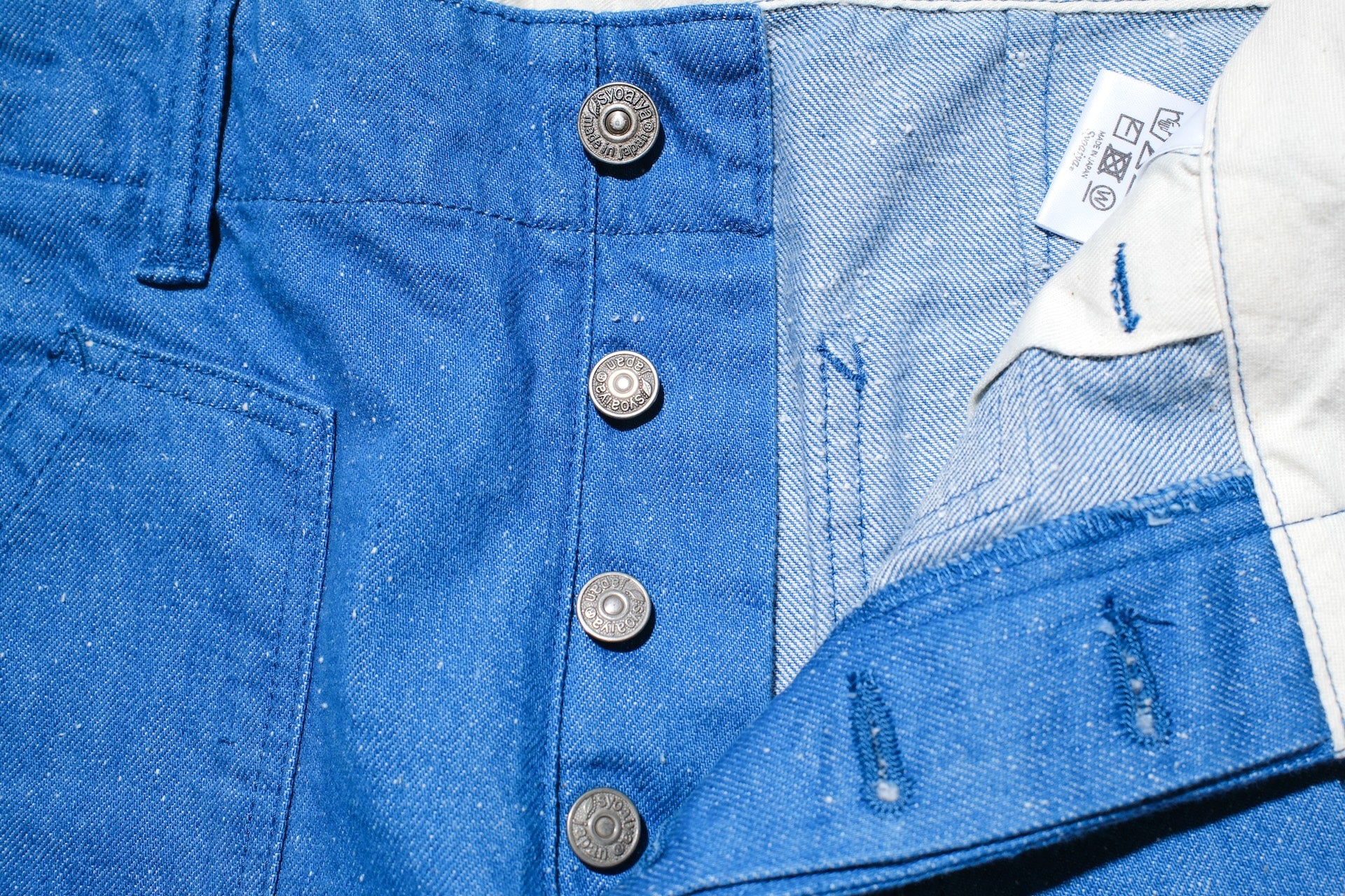 Pure Blue Japan 10oz Indigo Dyed Nep Denim Utility Shorts (Genuine Indigo)