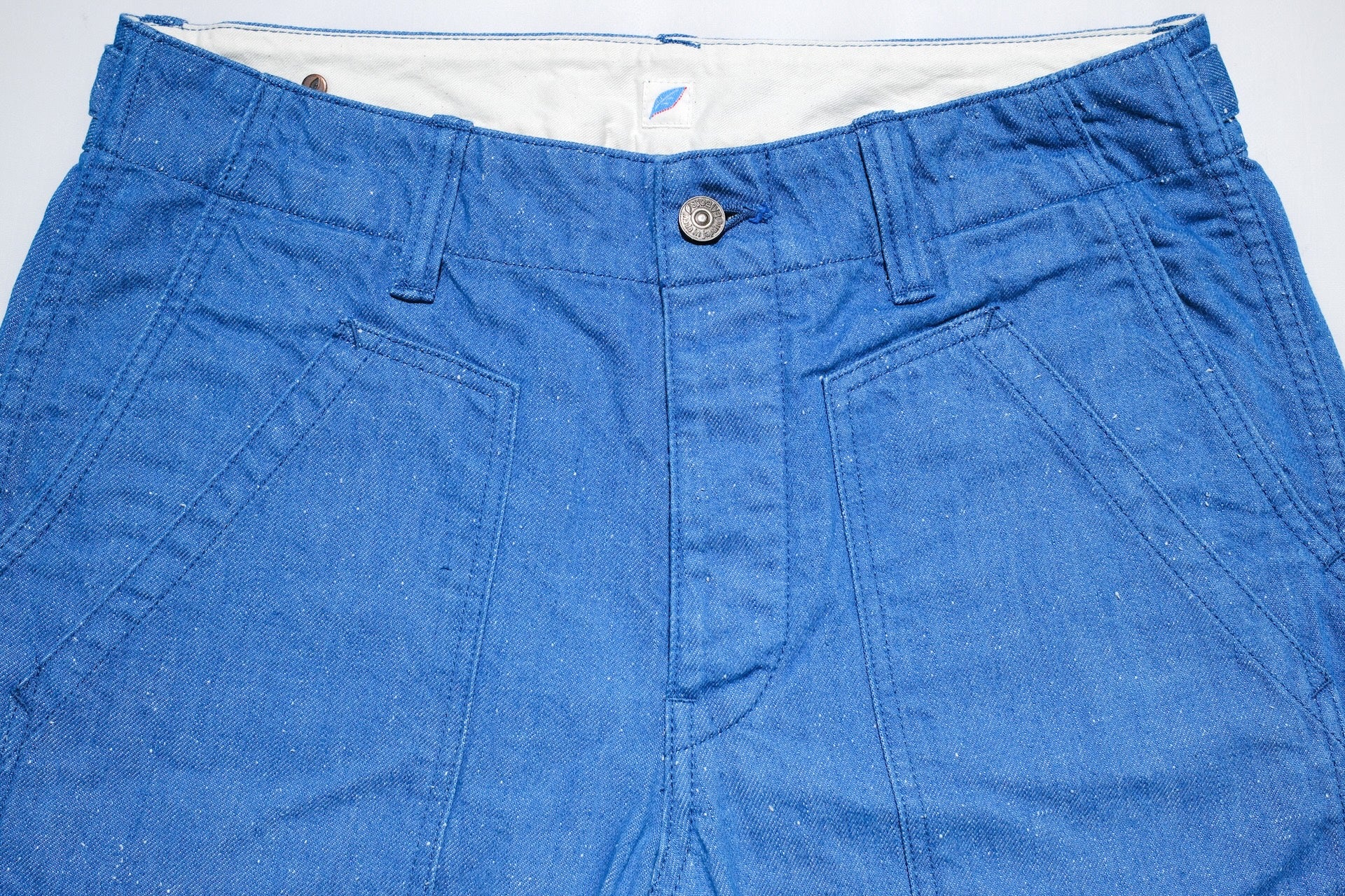 Pure Blue Japan 10oz Indigo Dyed Nep Denim Utility Shorts (Genuine Indigo)