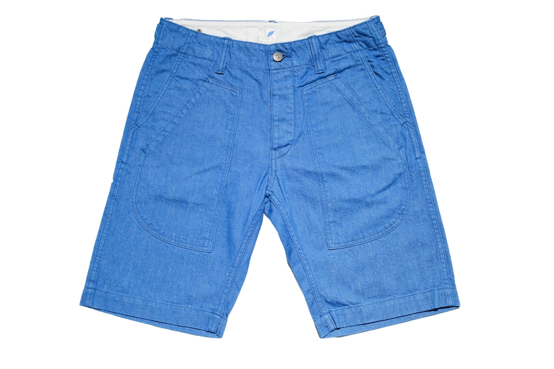 Pure Blue Japan 10oz Indigo Dyed Nep Denim Utility Shorts (Genuine Indigo)