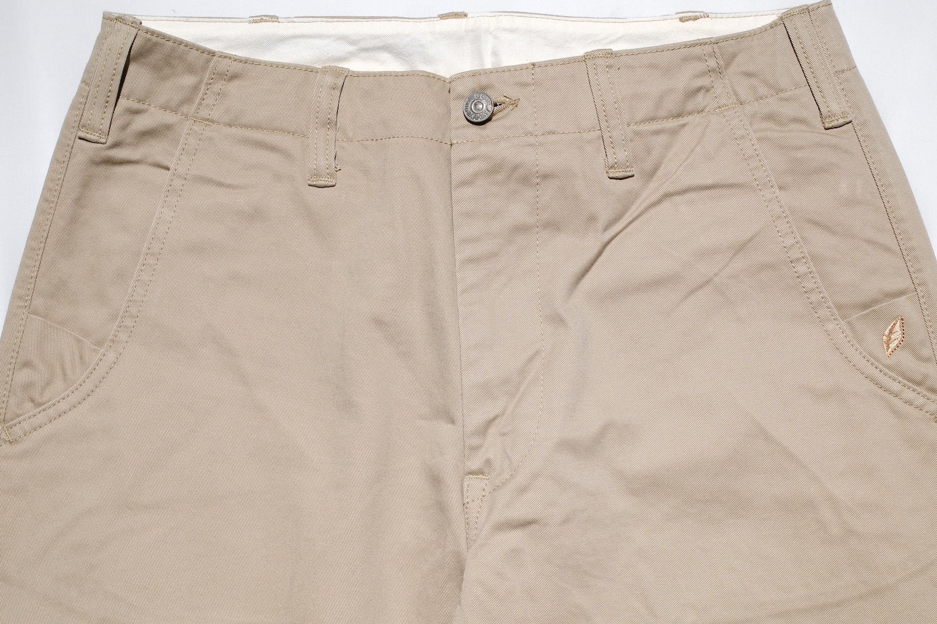 Pure Blue Japan 11oz “Dry-Touch” High-Density Chino Trousers (Light Beige)