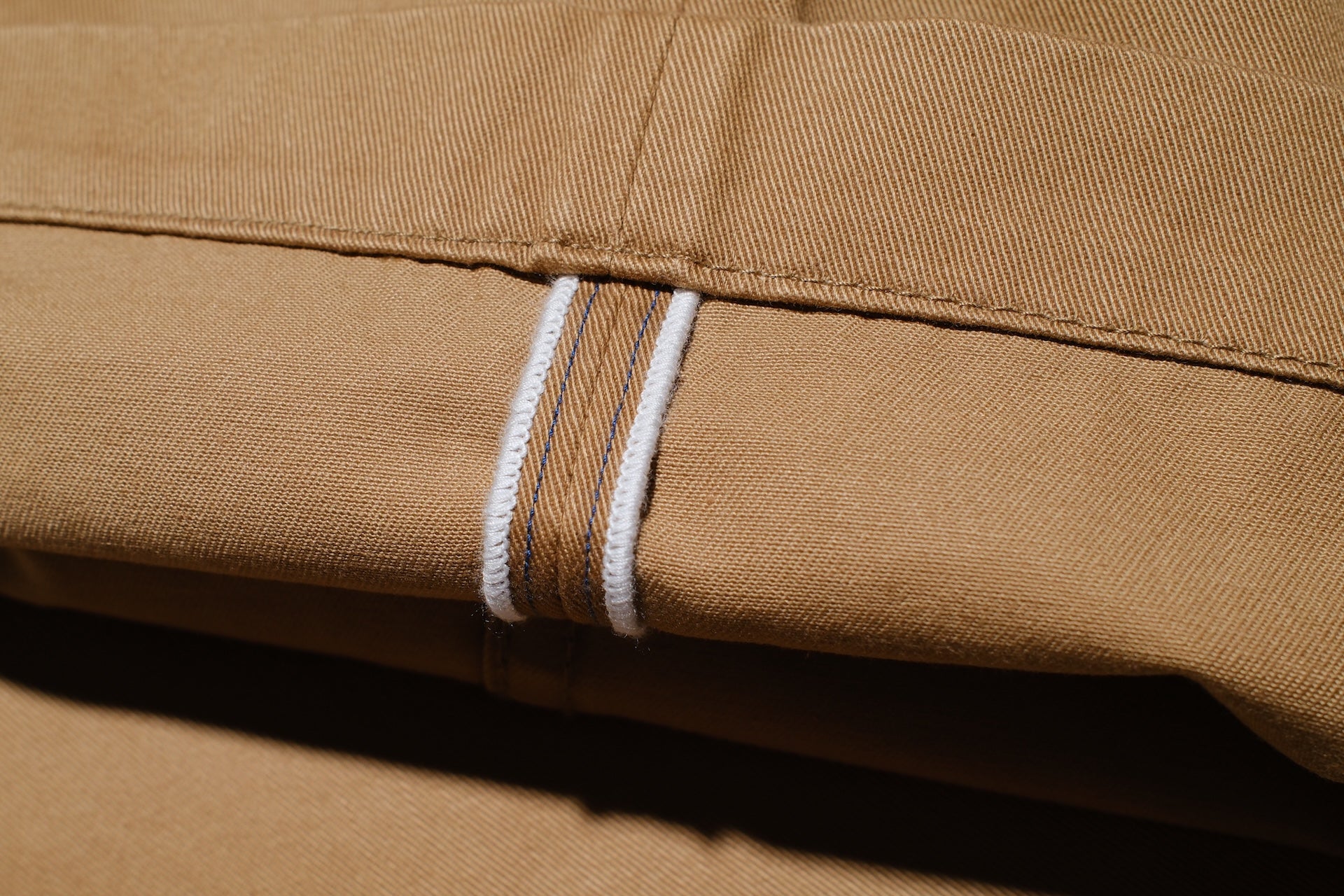 Pure Blue Japan 11oz “Dry-Touch” High-Density Chino Trousers (Dark Camel)