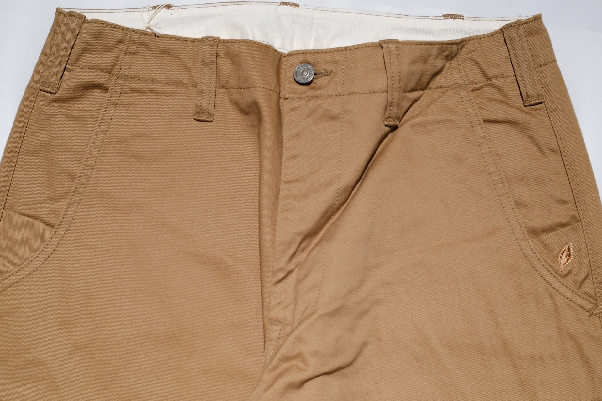 Pure Blue Japan 11oz “Dry-Touch” High-Density Chino Trousers (Dark Camel)