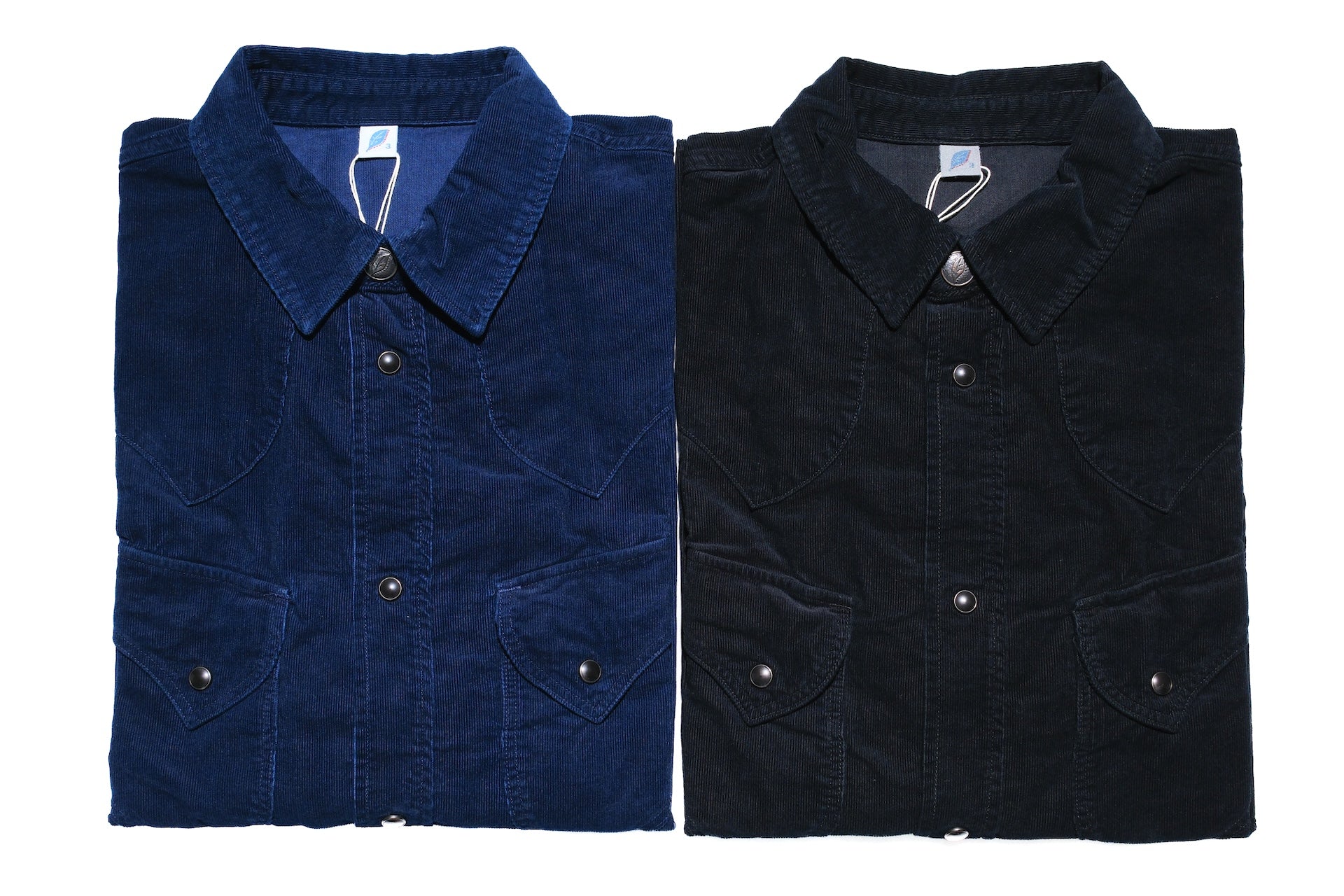 Pure Blue Japan 8oz "Silky-Smooth" Corduroy Western Shirt (Black Overdyed)