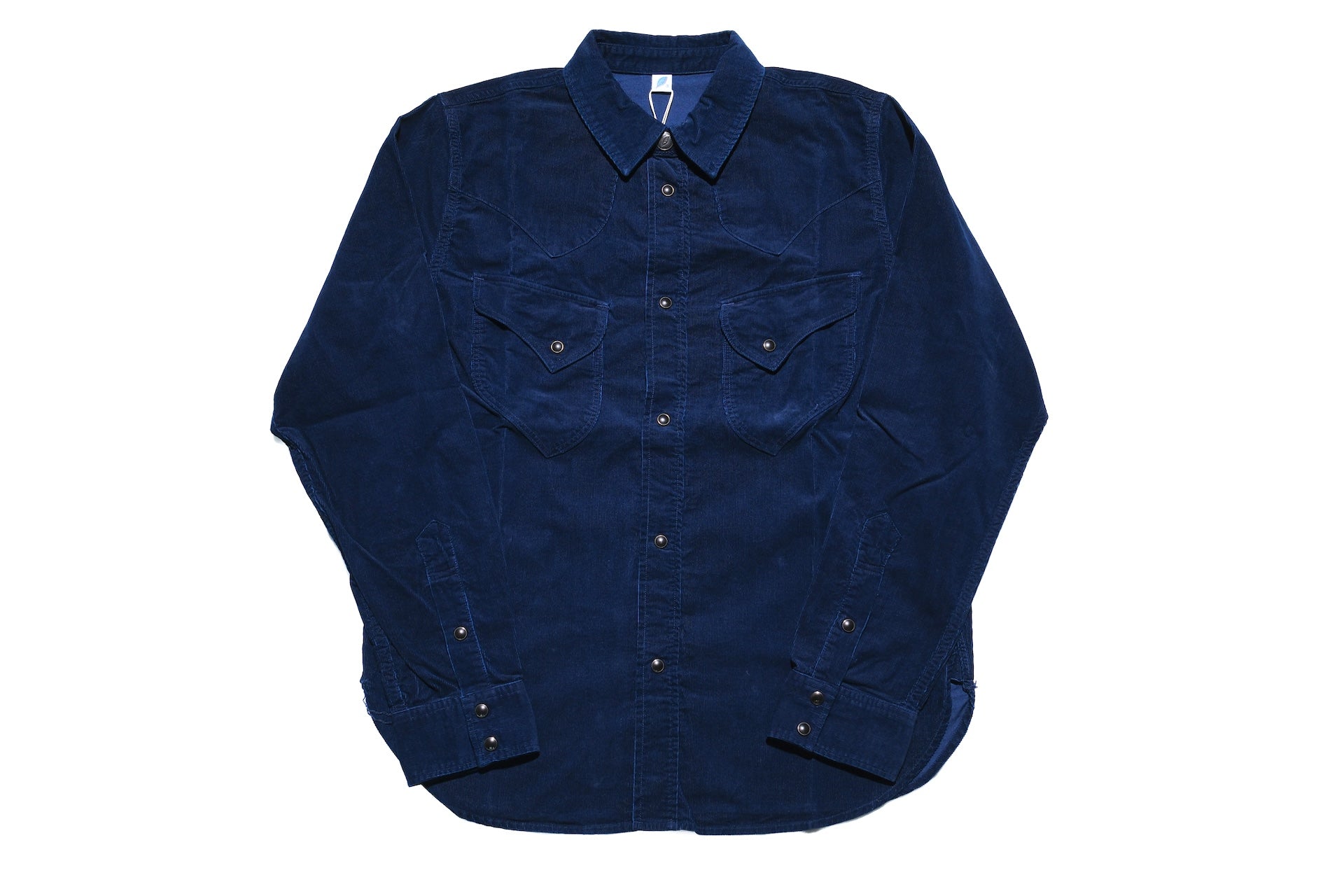Pure Blue Japan 8oz "Silky-Smooth" Corduroy Western Shirt (Grand Indigo)