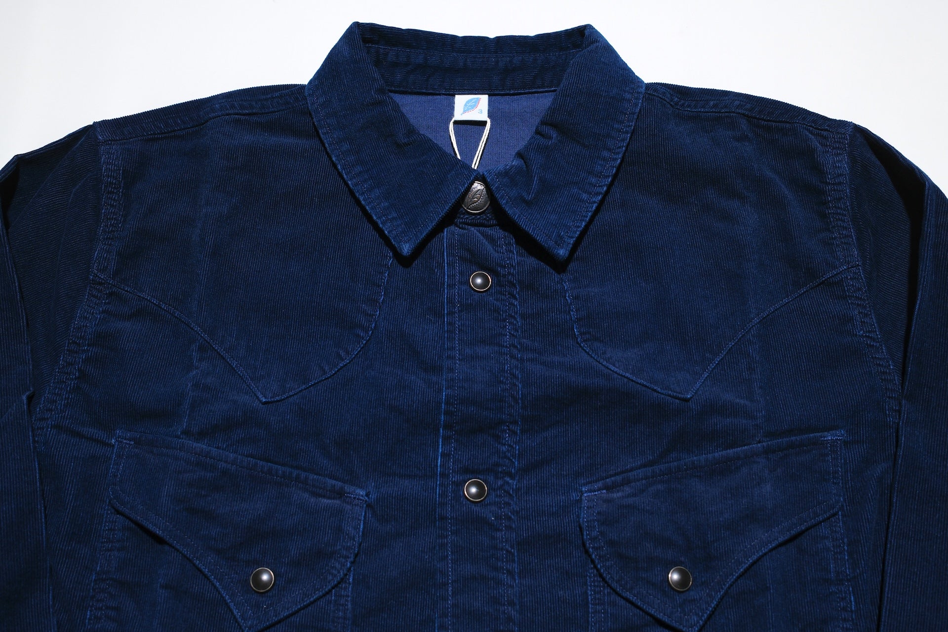Pure Blue Japan 8oz "Silky-Smooth" Corduroy Western Shirt (Grand Indigo)
