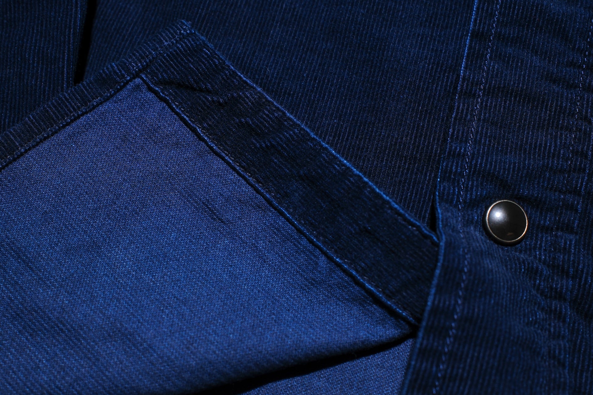 Pure Blue Japan 8oz "Silky-Smooth" Corduroy Western Shirt (Grand Indigo)